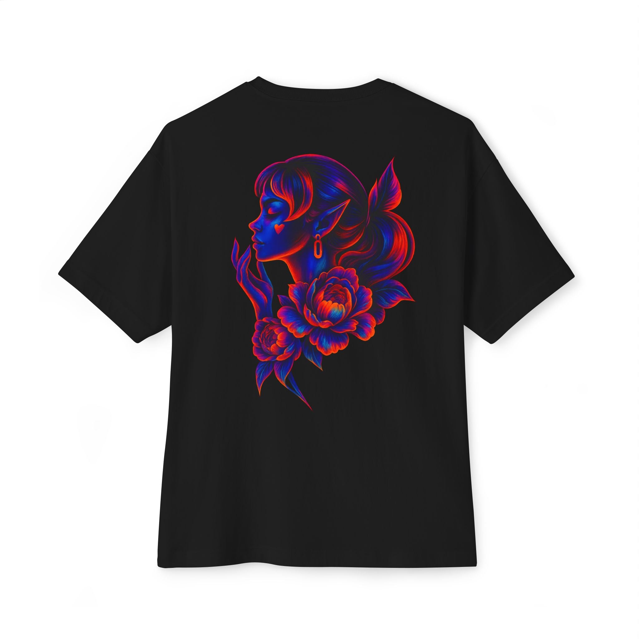 Vibrant Gothic Floral Oversized Tee | Unisex Streetwear Shirt | Boho Chic Graphic Top | Festival Outfit | Dinos Fashion - DINOS FASHION