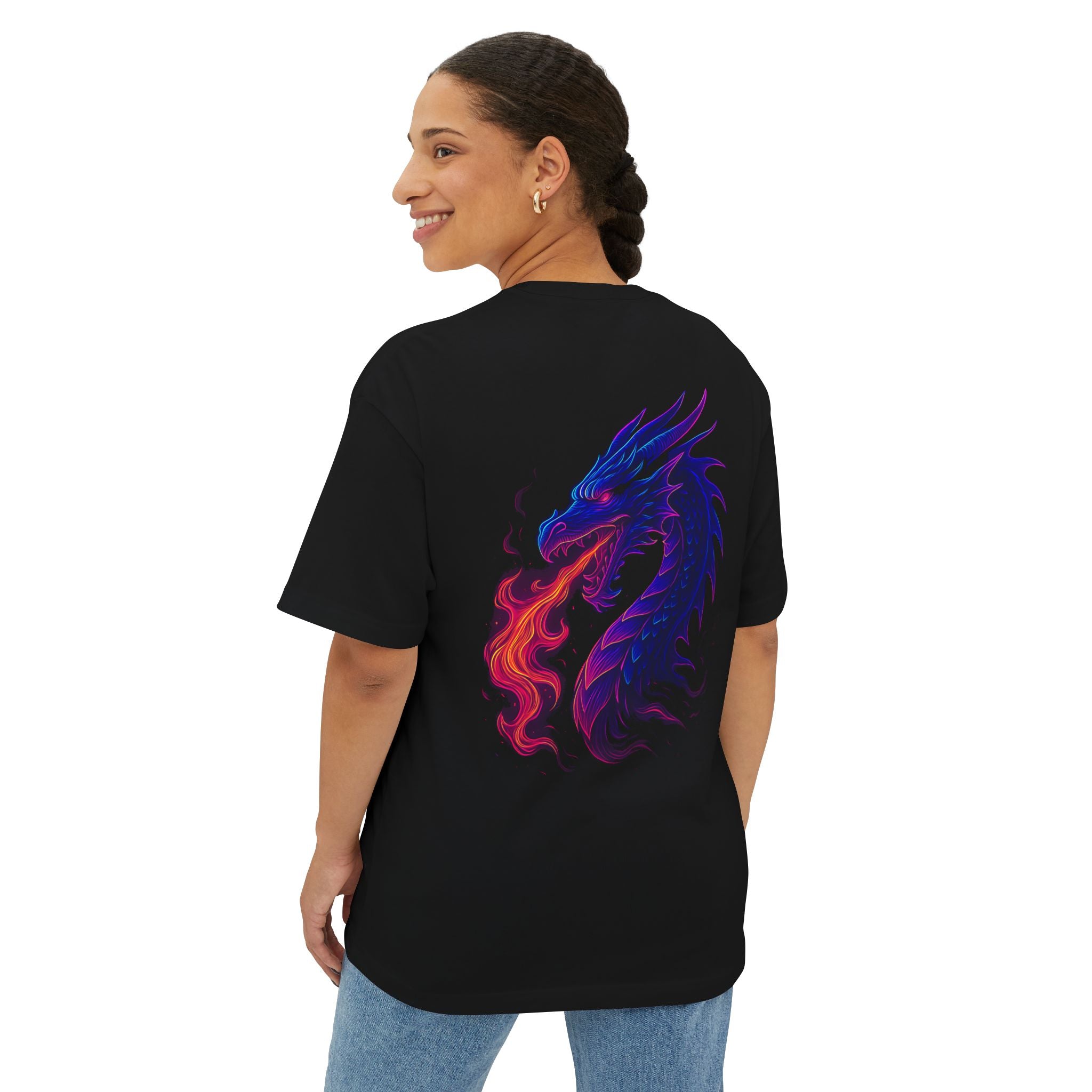 Image of DINOS Anime Dragon T-Shirt | Oversized Unisex Graphic Tee | Vibrant Manga Streetwear Shirt for Anime Fans - DINOS FASHION