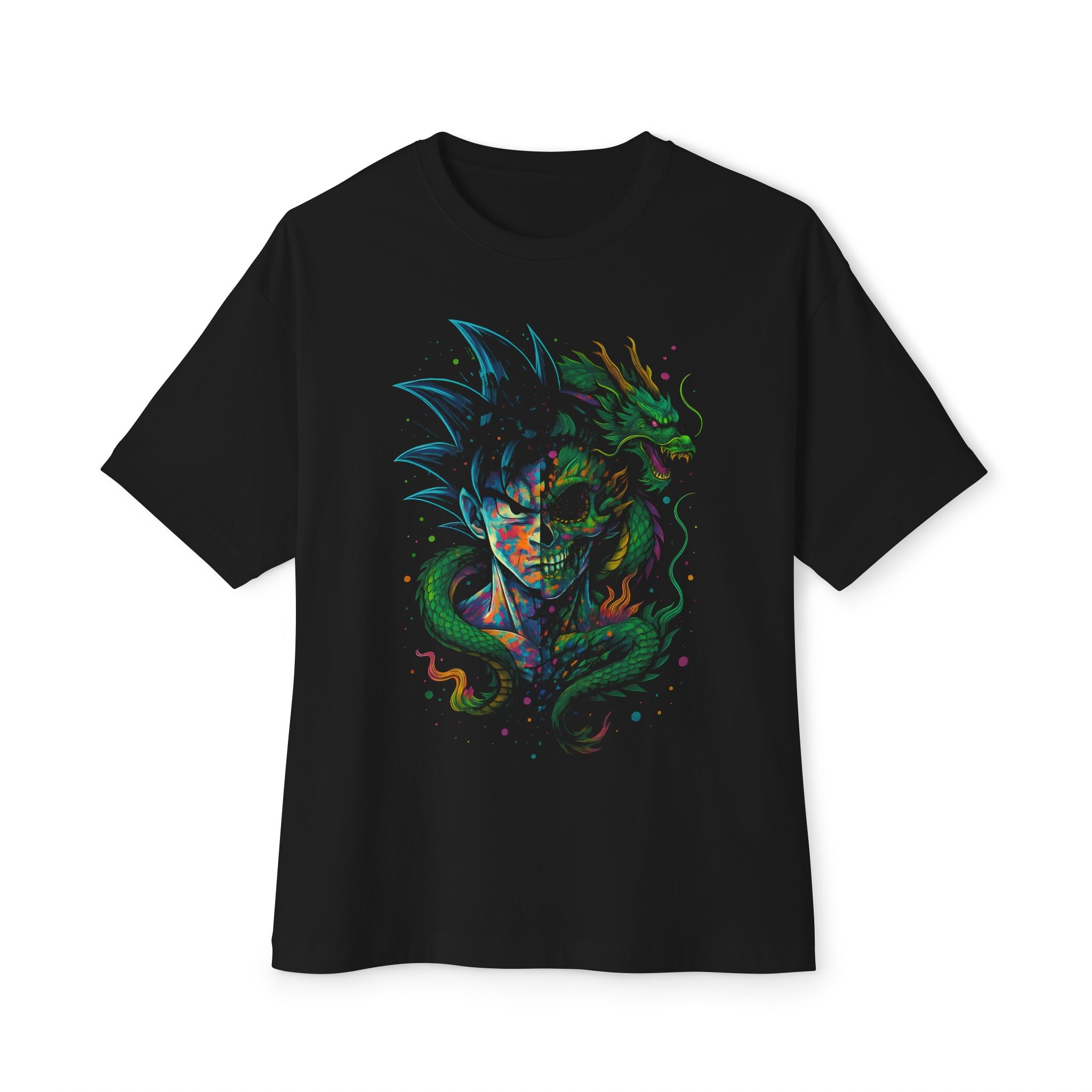 Image of DINOS Anime Hero Oversized T-Shirt | Bold Unisex Graphic Tee | Manga Streetwear Festival Shirt - DINOS FASHION