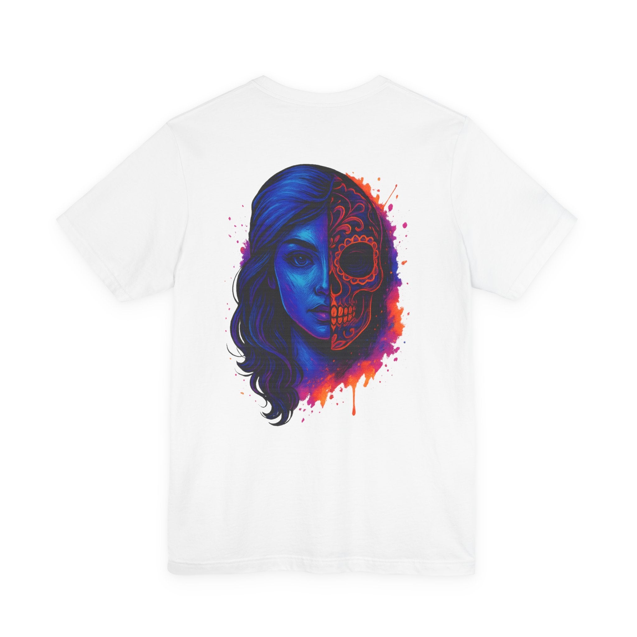 Image of Neon Skull Graphic T-Shirt | Unisex Classic Fit Tee | Vibrant Streetwear | Bold Art Design | Festival Shirt | Gift for Art Lovers - DINOS FASHION