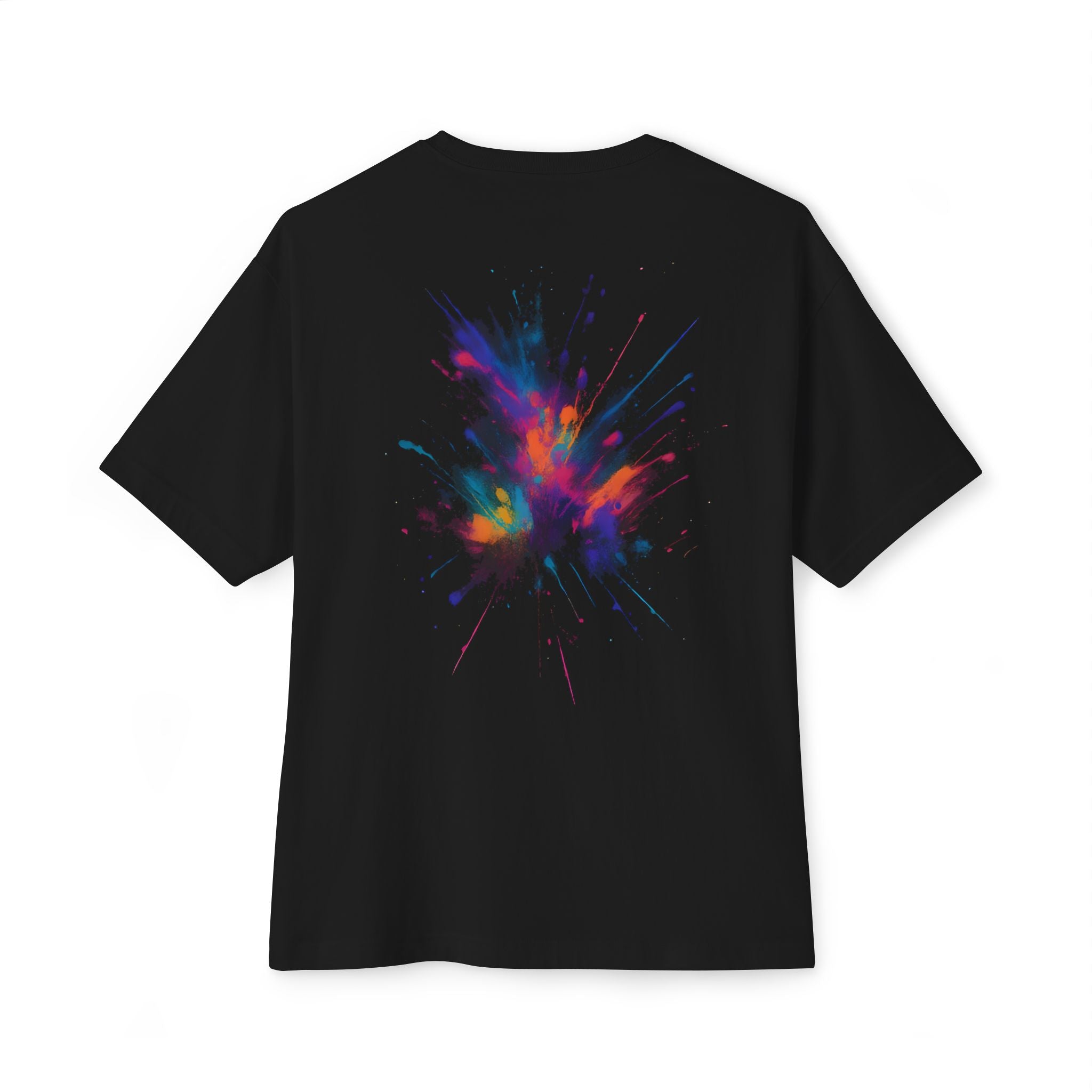 Image of DINOS facy splash Oversized Tee, Artistic Unisex T-Shirt, Colorful Boxy Tee, Festival Wear, Creative Gift Idea, Statement Shirt - DINOS FASHION