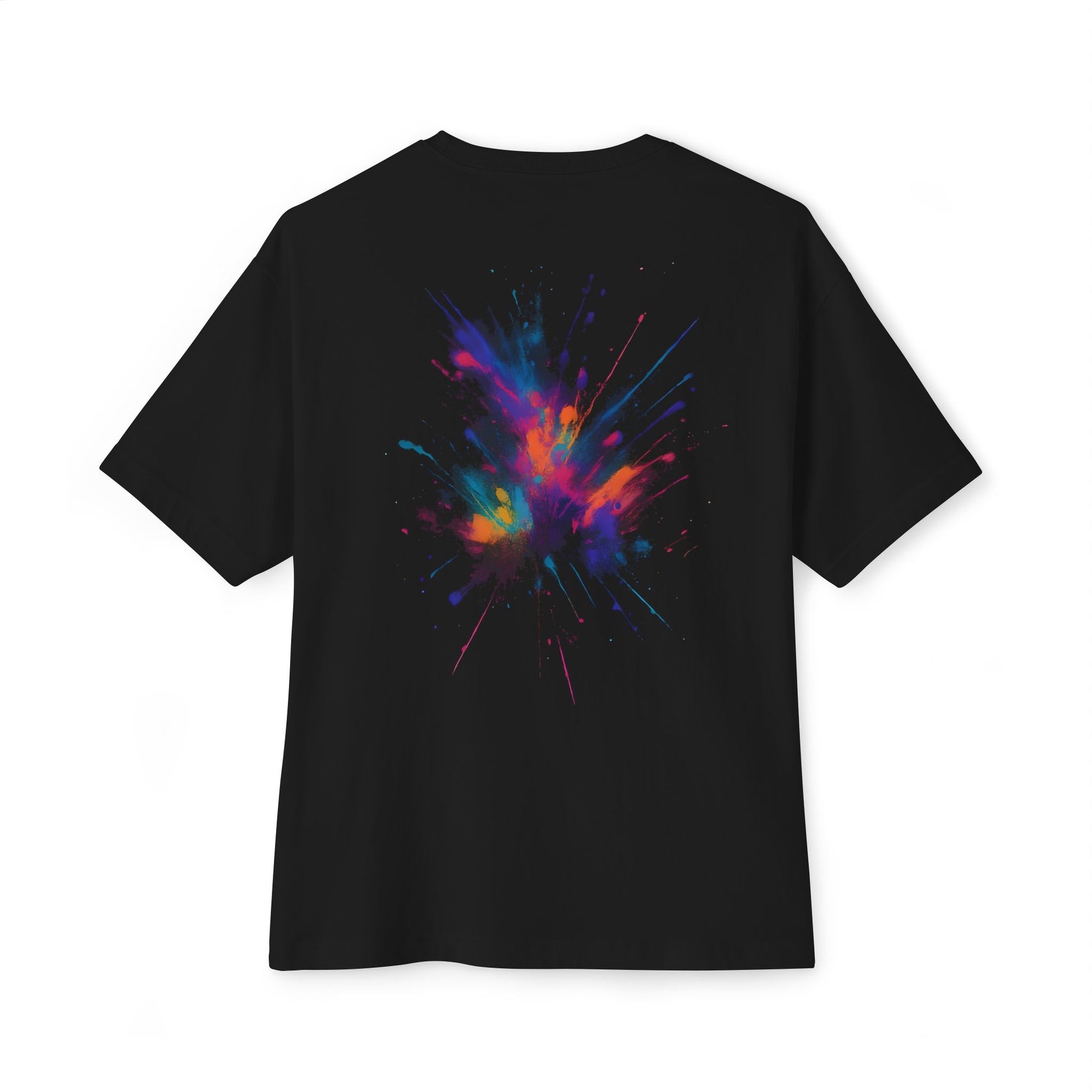DINOS facy splash Oversized Tee, Artistic Unisex T-Shirt, Colorful Boxy Tee, Festival Wear, Creative Gift Idea, Statement Shirt - DINOS FASHION