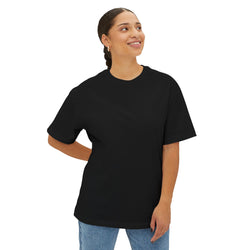 Image of DINOS Colorful Fantasy Dragon Oversized Shirt – Unisex Fit (Model)