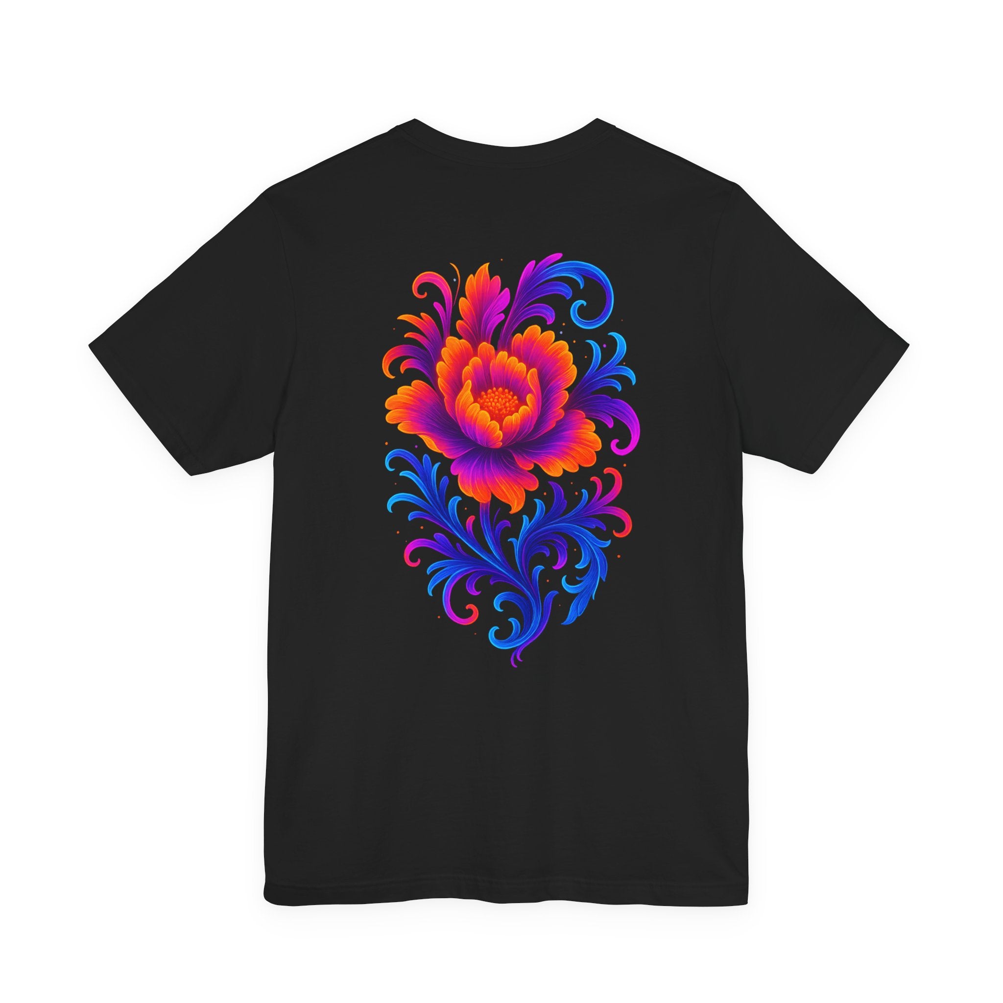 Vibrant Butterfly & Rose Graphic Tee | Unisex Cotton T-Shirt, Double-Sided Print, Street Style Gift for Art Lovers - DINOS FASHION