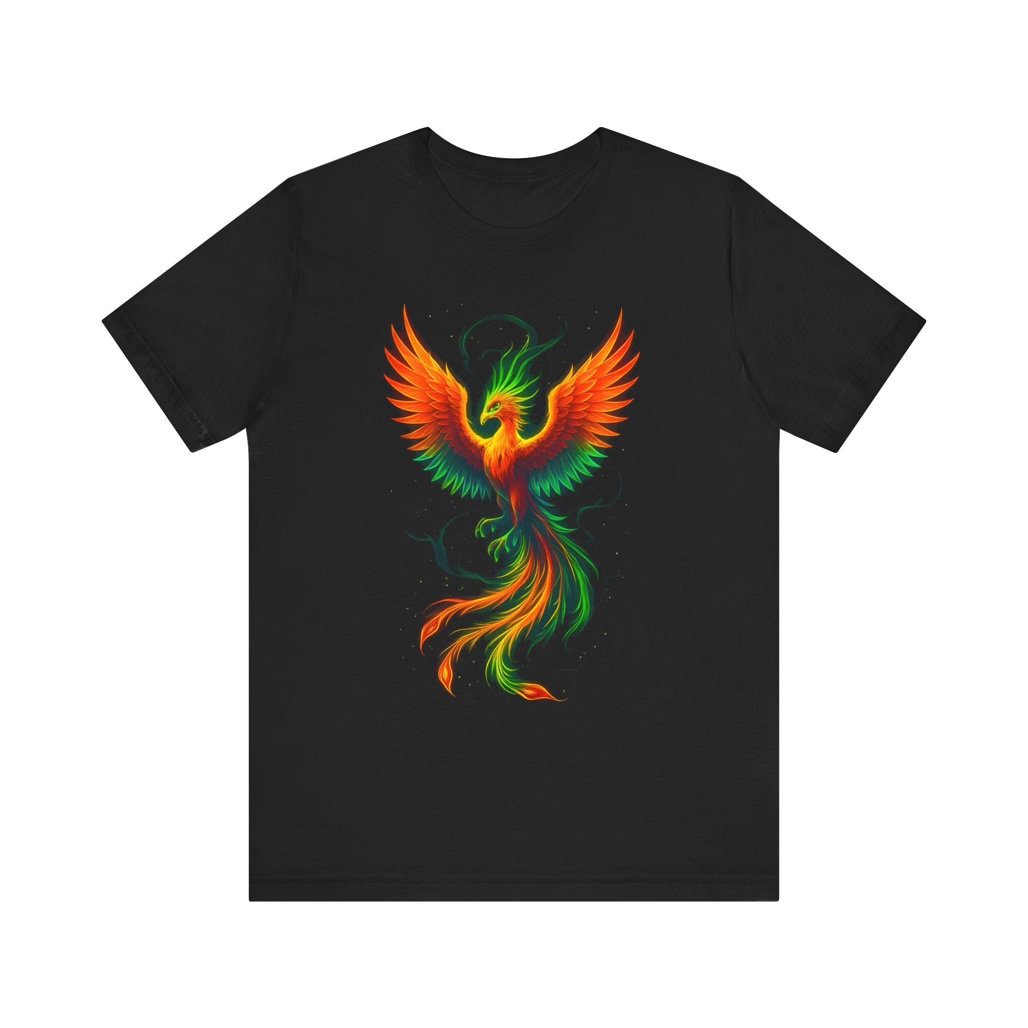 Image of DINOS Phoenix Rising  Cyberpunk T-Shirt | Neon Psychedelic Streetwear Tee | Dinos Fashion - DINOS FASHION