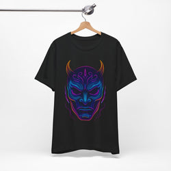 Image of DINOS Demon Mask Graphic T-Shirt – Hanging Front View