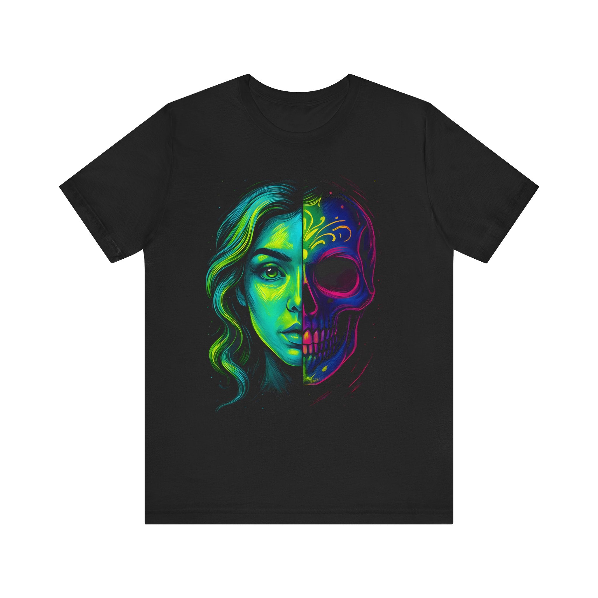 DINOS Skull Graphic T-Shirt – Front Neon Skull Artwork