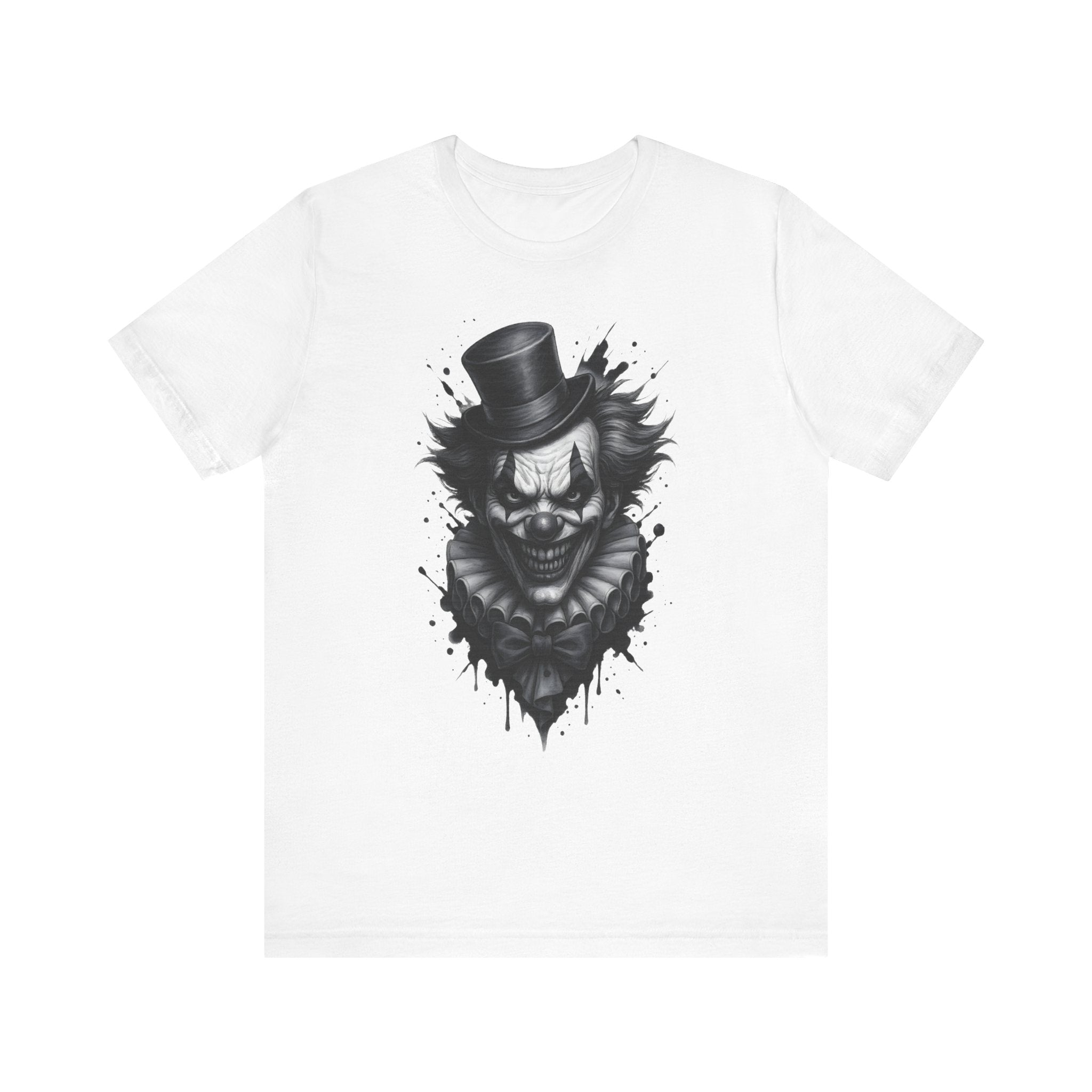 Image of Creepy Clown Graphic Tee | Unisex Halloween Shirt | Horror Fan Apparel | Spooky Costume Top | Unique Gift for Him or Her - DINOS FASHION