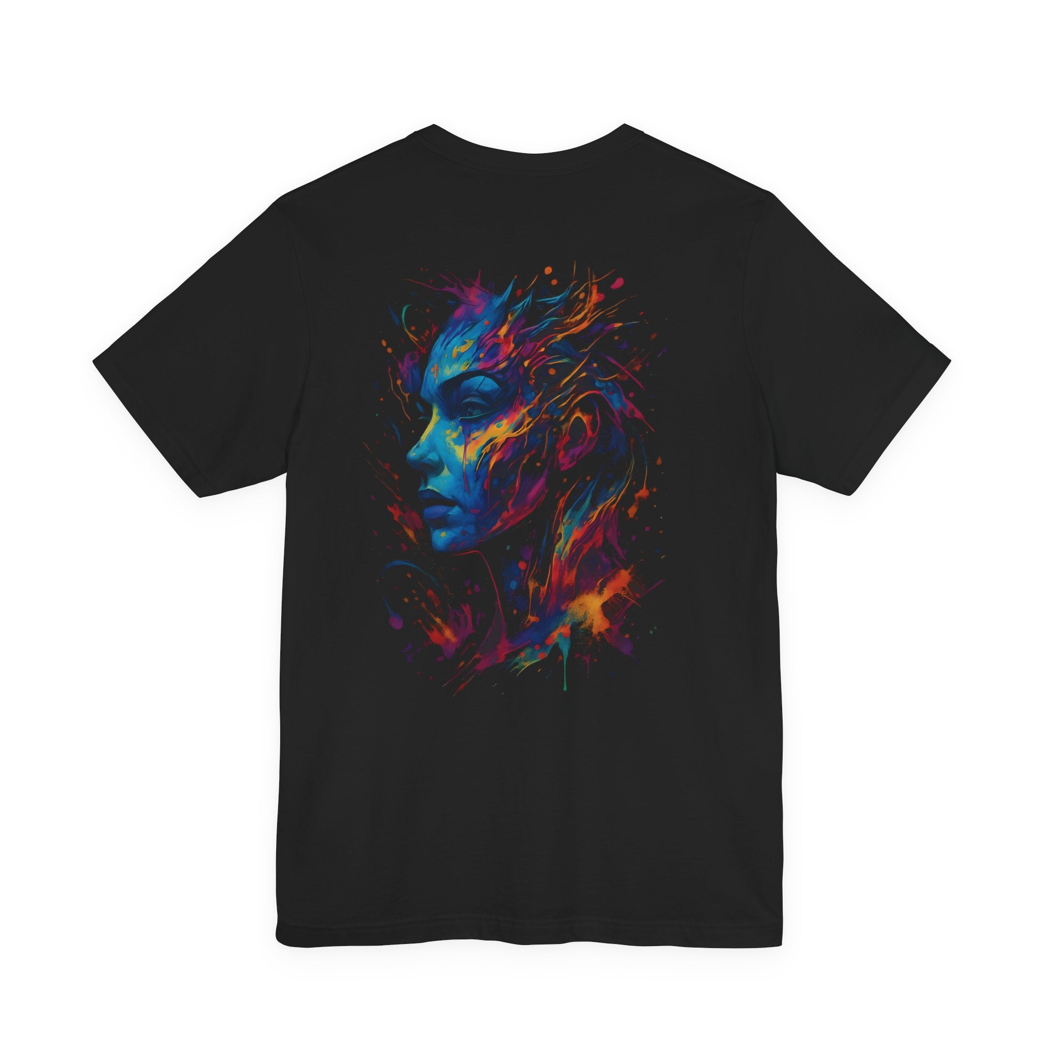 DINOS Vibrant Art Graphic Tee – Model Wearing Back