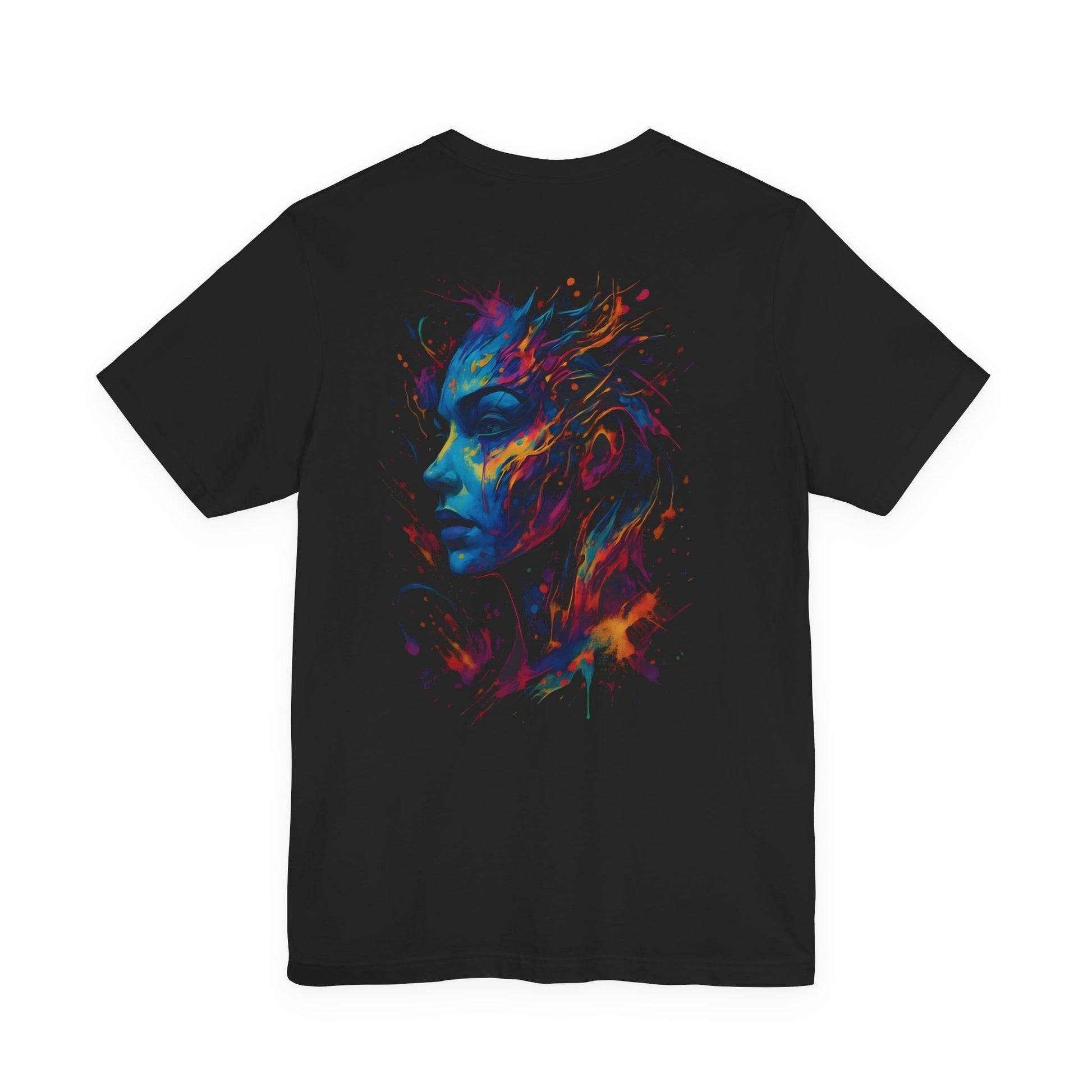 DINOS Vibrant Art Graphic Tee – Model Wearing Back