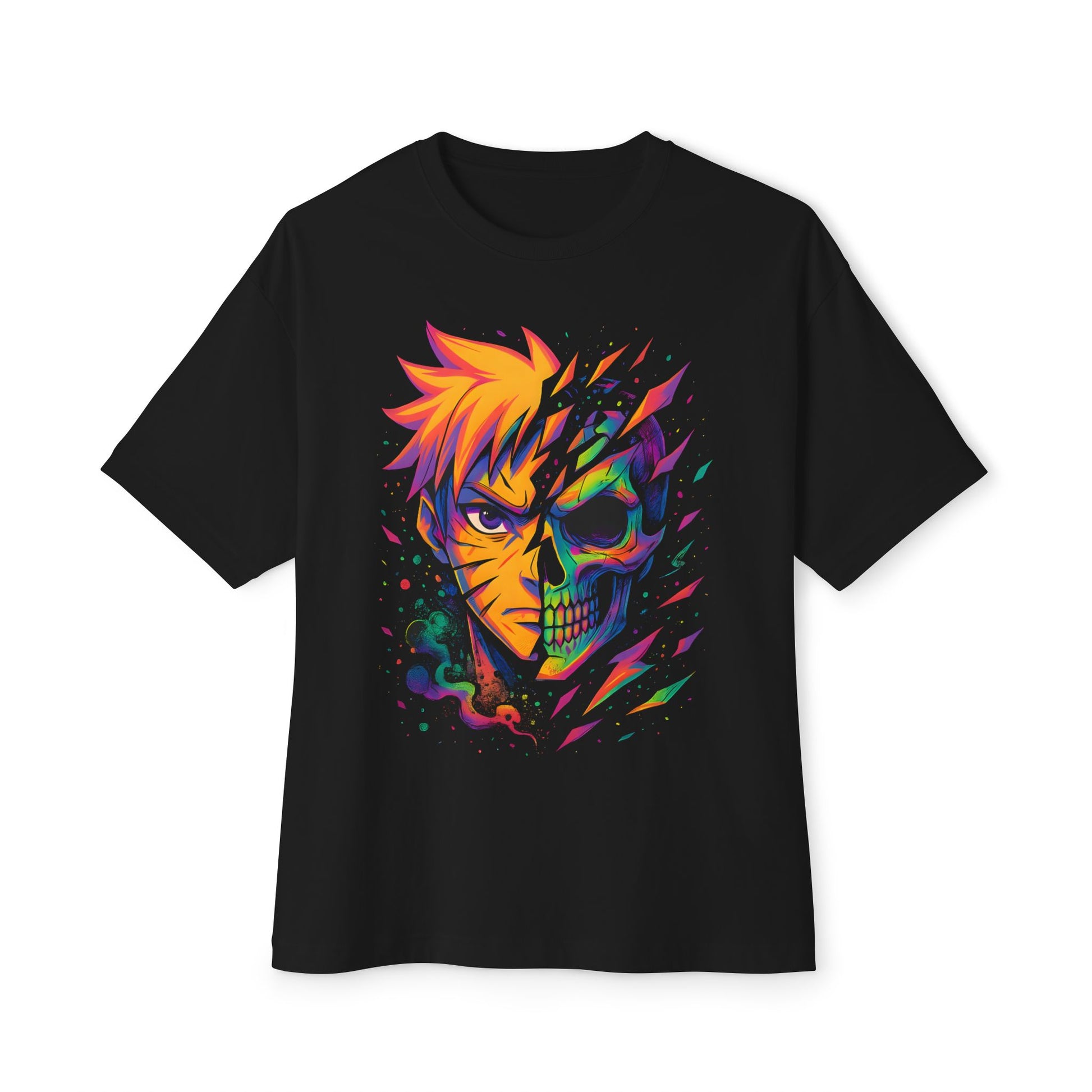 DINOS animeskull Graphic Tee, Anime-Inspired Oversized Shirt, Unisex Casual Wear, Perfect for Gifts, Comfortable Street Style - DINOS FASHION