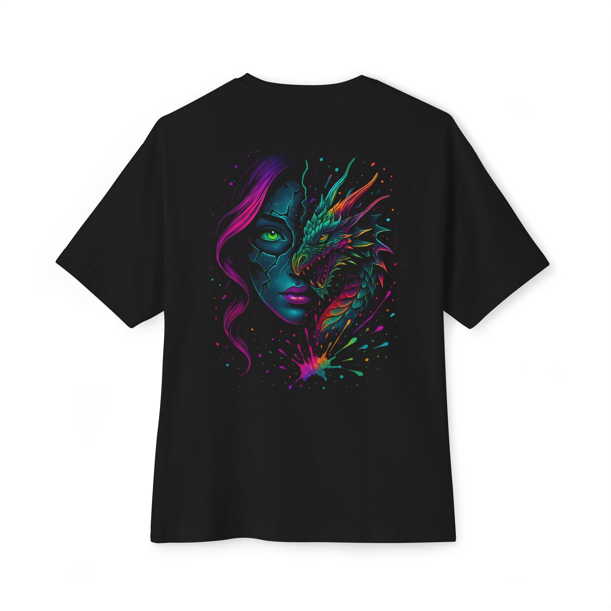 Image of DINOS Colorful Fantasy Dragon T-Shirt | Oversized Unisex Streetwear Tee | Psychedelic Festival Graphic Shirt - DINOS FASHION