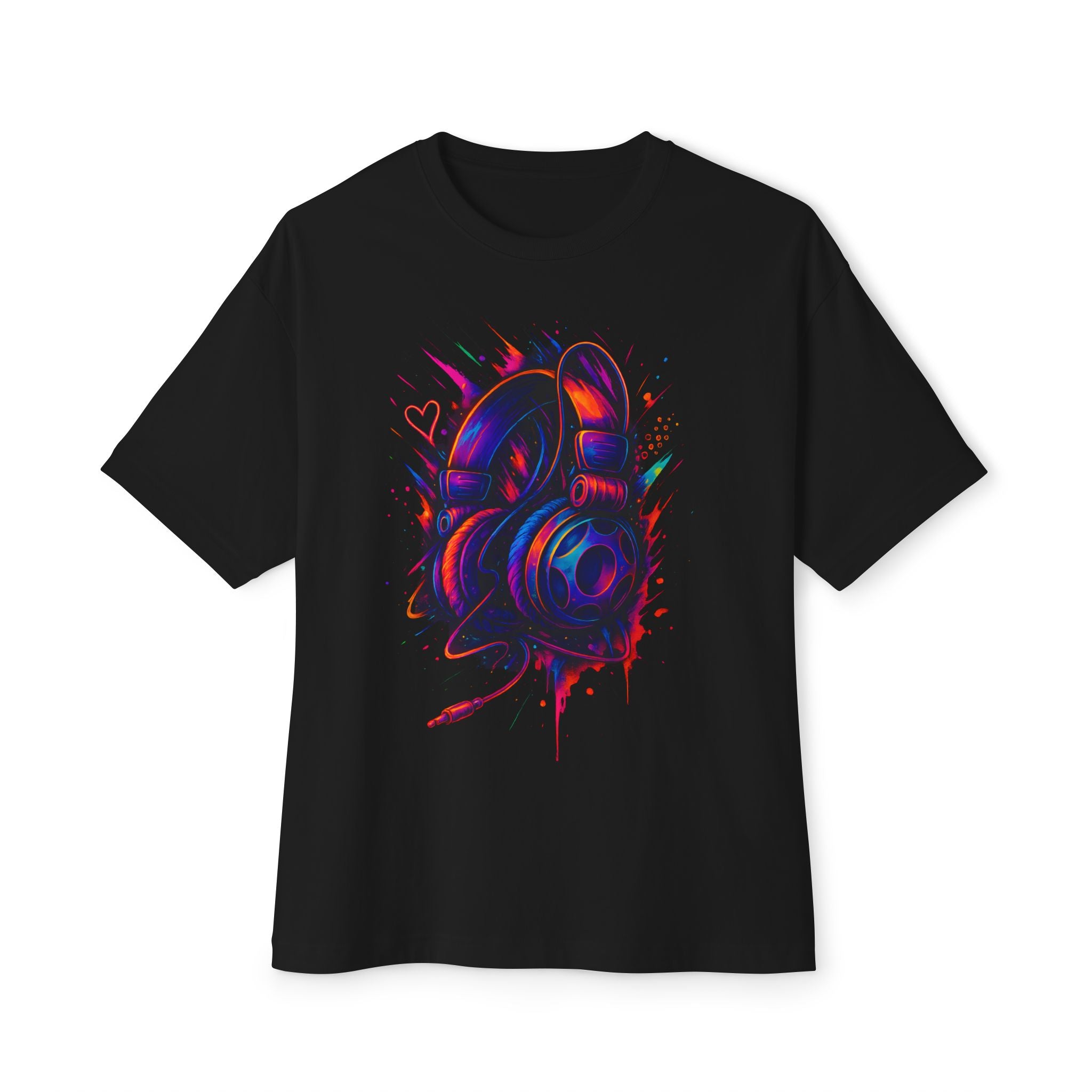 Image of Vibrant Heartbeat Neon Graphic Tee | Unisex Oversized & Regular Fit | Premium Cotton Streetwear for Art Lovers | Unique Fashion Gift - DINOS FASHION