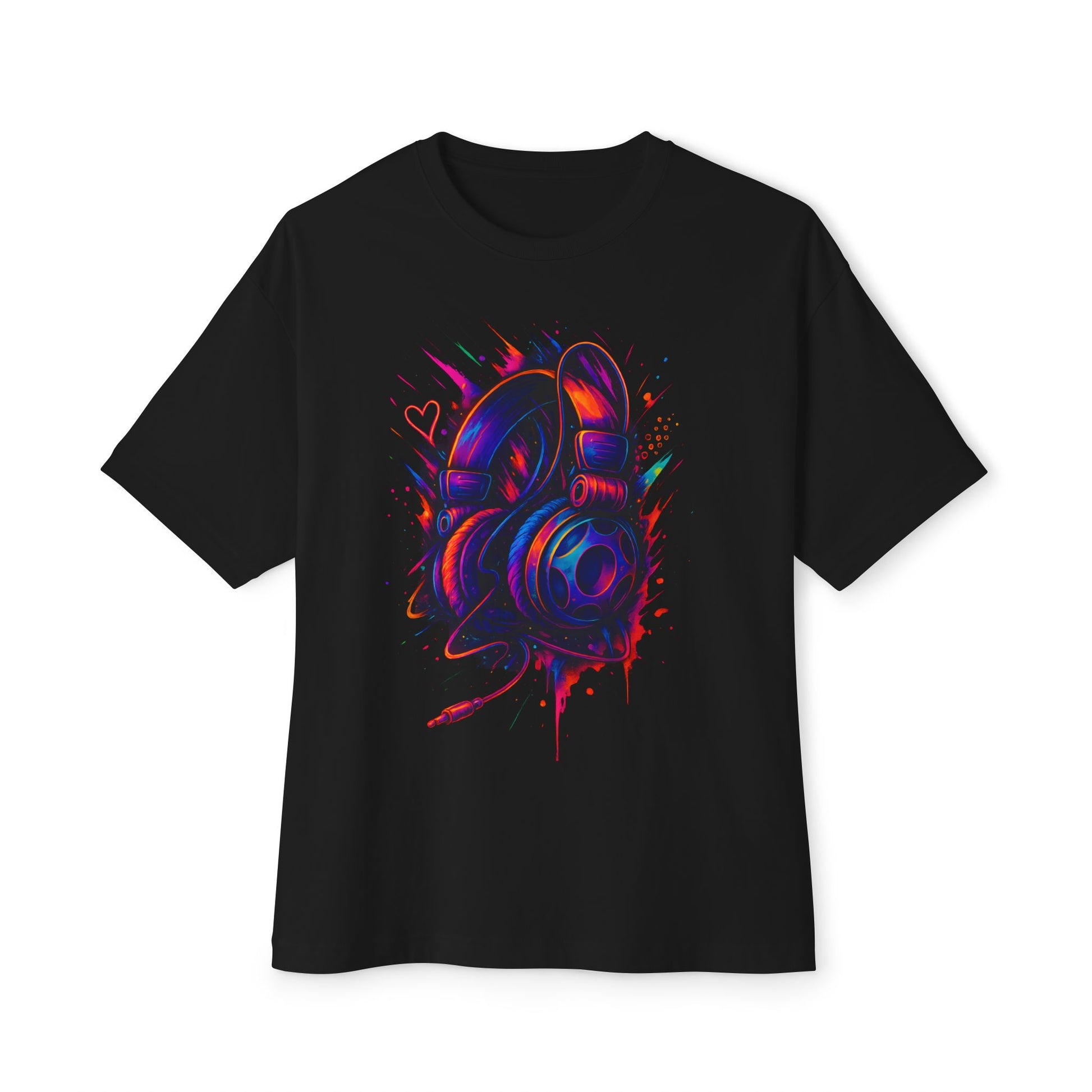 Vibrant Heartbeat Neon Graphic Tee | Unisex Oversized & Regular Fit | Premium Cotton Streetwear for Art Lovers | Unique Fashion Gift - DINOS FASHION