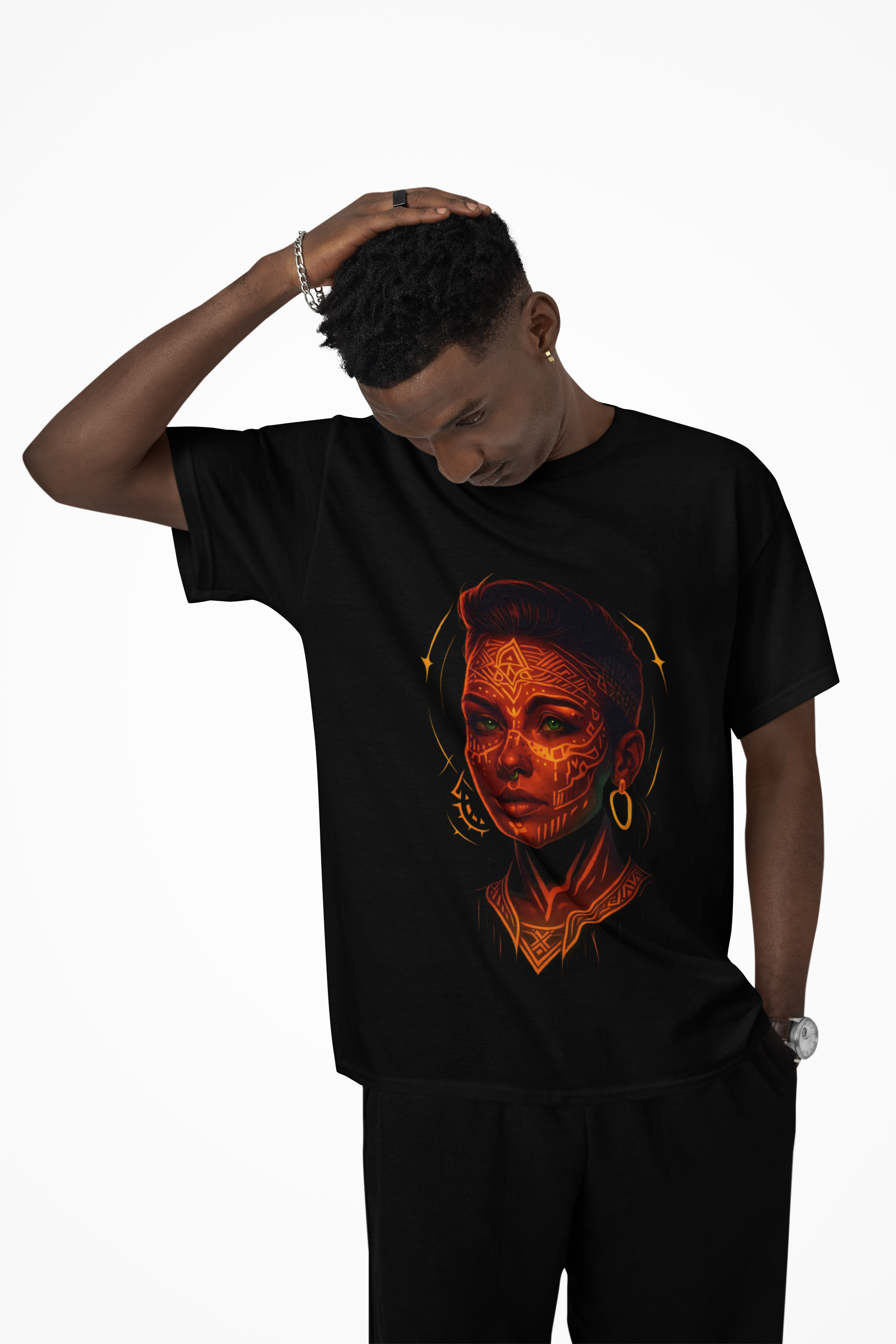 Dinos One-of-One #003 | Neon Bohemian Art Tee | Oversized Unisex Streetwear | Limited 1/1 Drop - DINOS FASHION