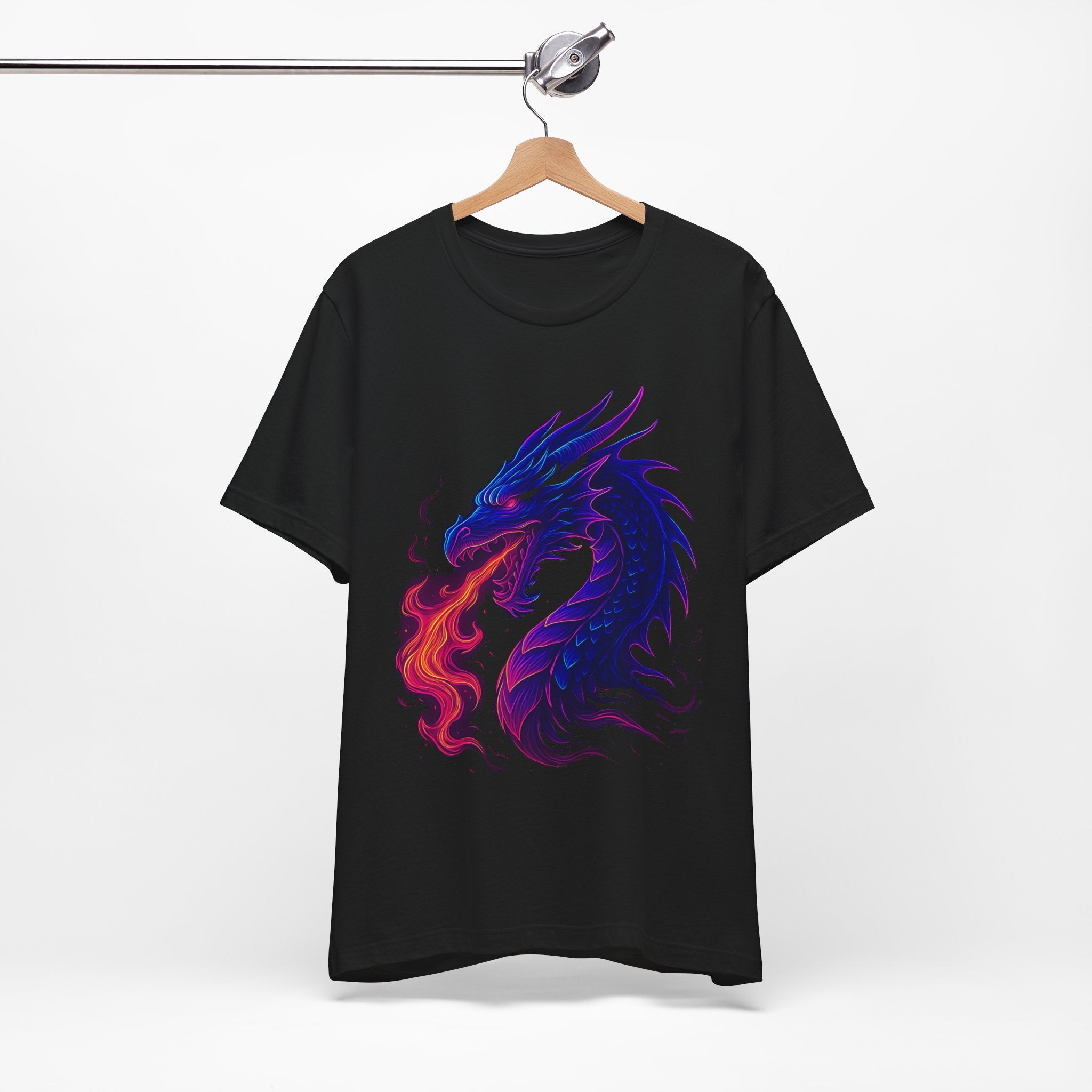 Image of DINOS DRAGON Unisex T-Shirt | Bold Neon Dragon Graphic Tee | Streetwear Festival Shirt - DINOS FASHION