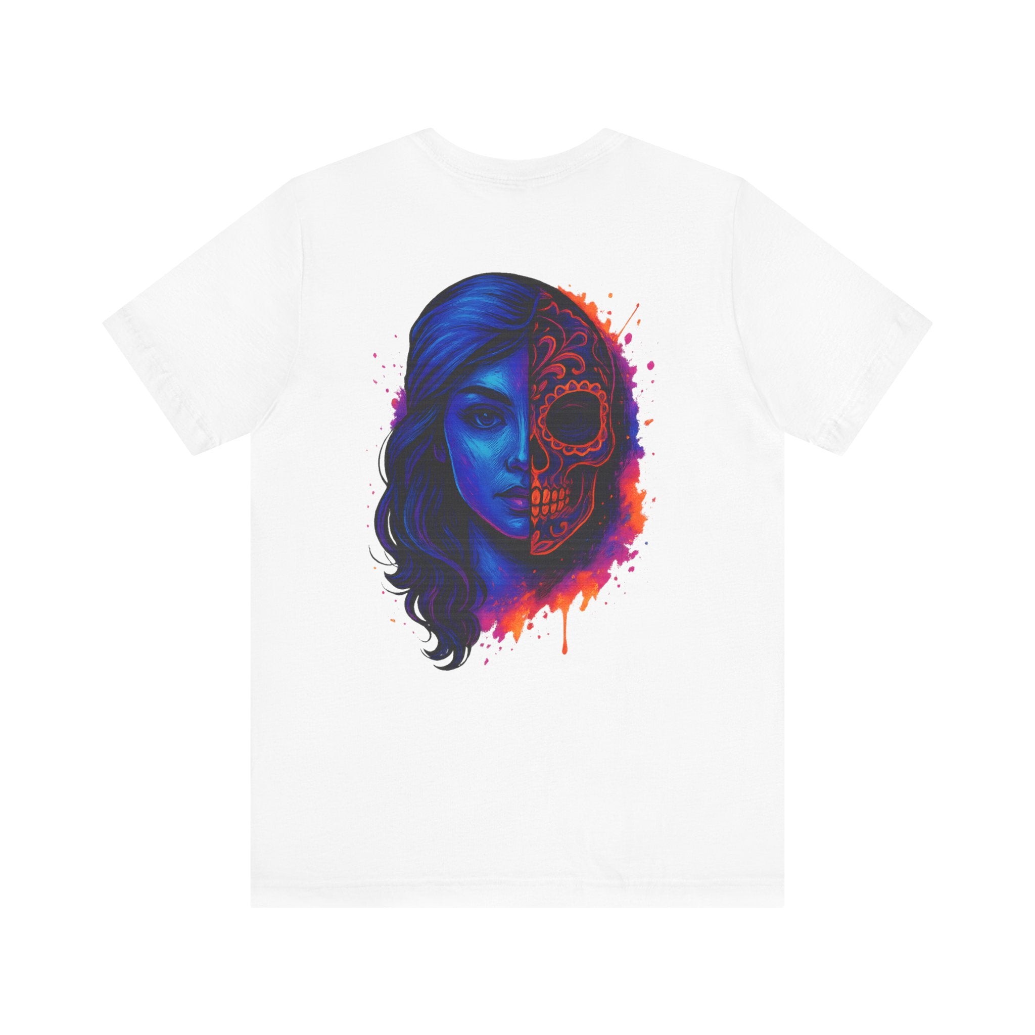 Image of Neon Skull Graphic T-Shirt | Unisex Classic Fit Tee | Vibrant Streetwear | Bold Art Design | Festival Shirt | Gift for Art Lovers - DINOS FASHION