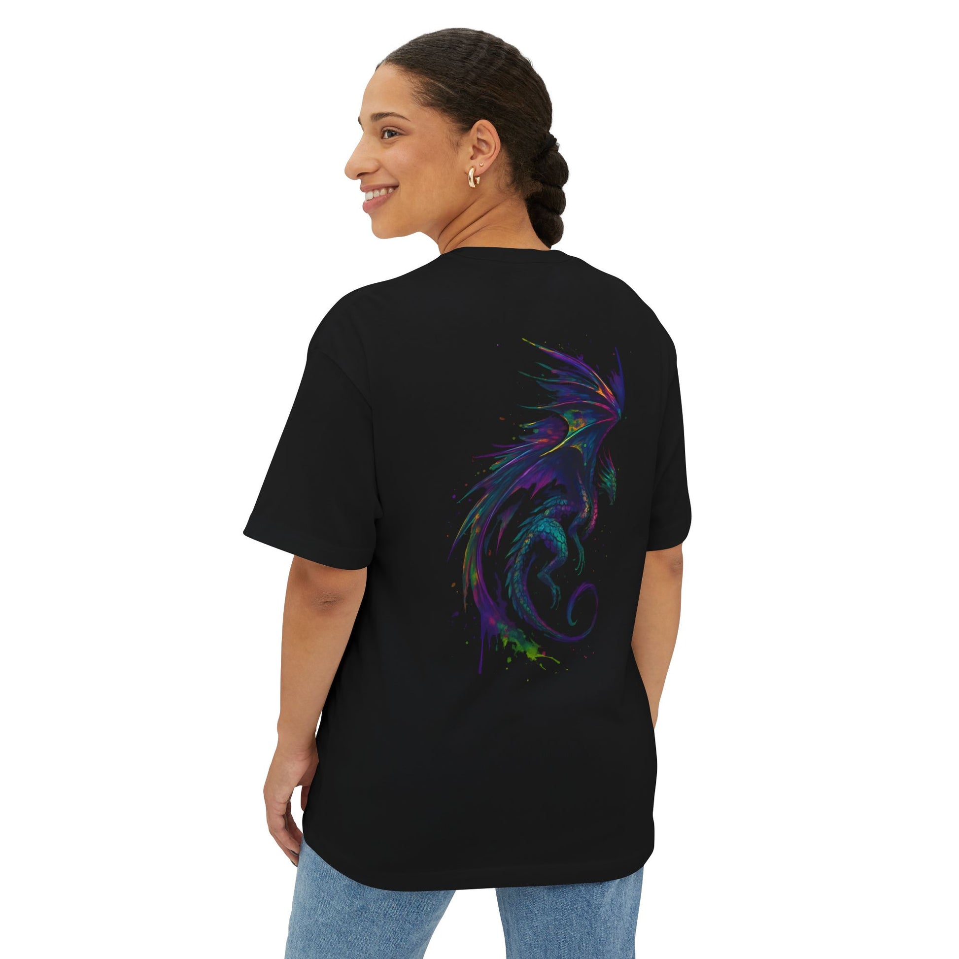 DINOS Mystical Dragon T-Shirt – Model Wearing Back