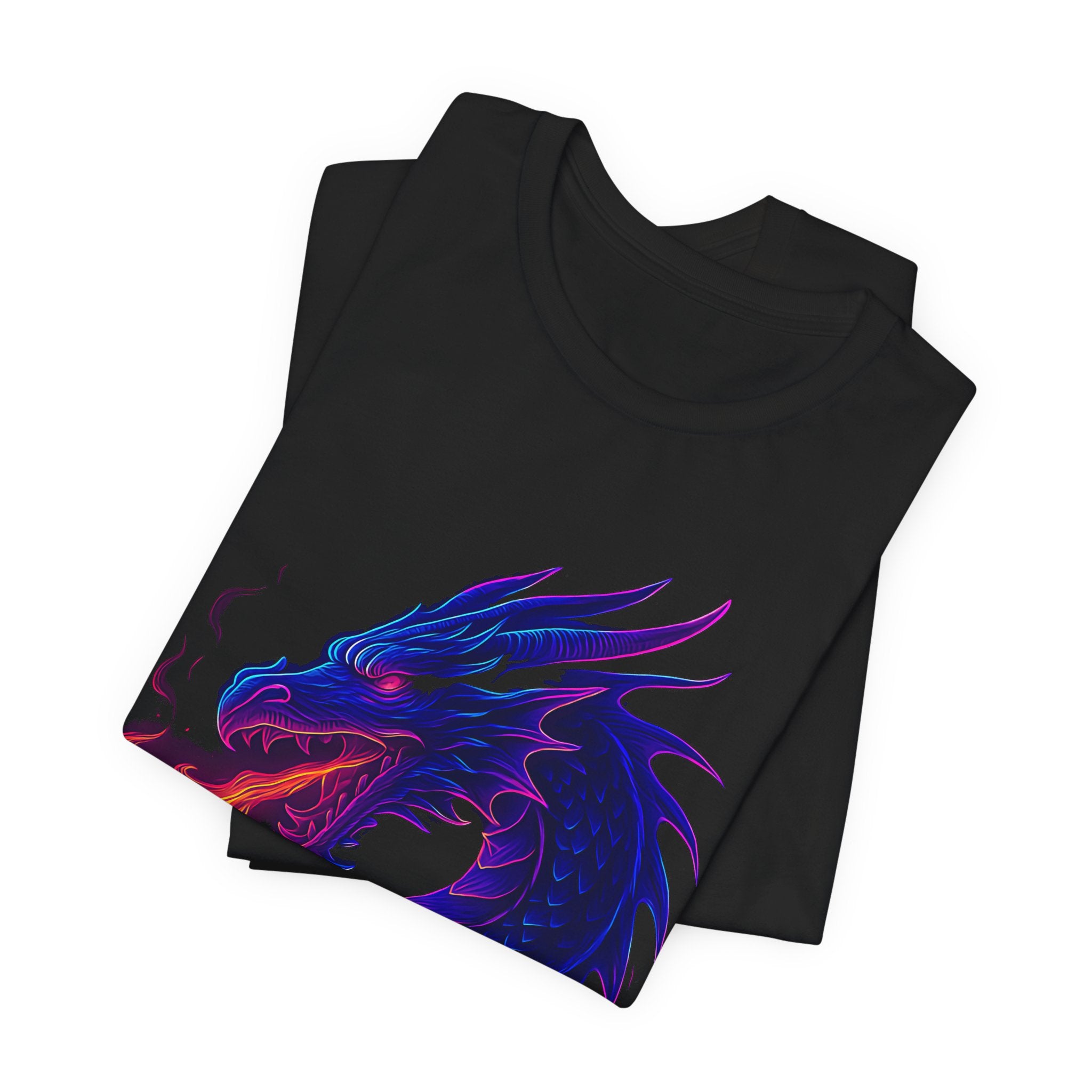 Image of DINOS DRAGON Unisex T-Shirt | Bold Neon Dragon Graphic Tee | Streetwear Festival Shirt - DINOS FASHION