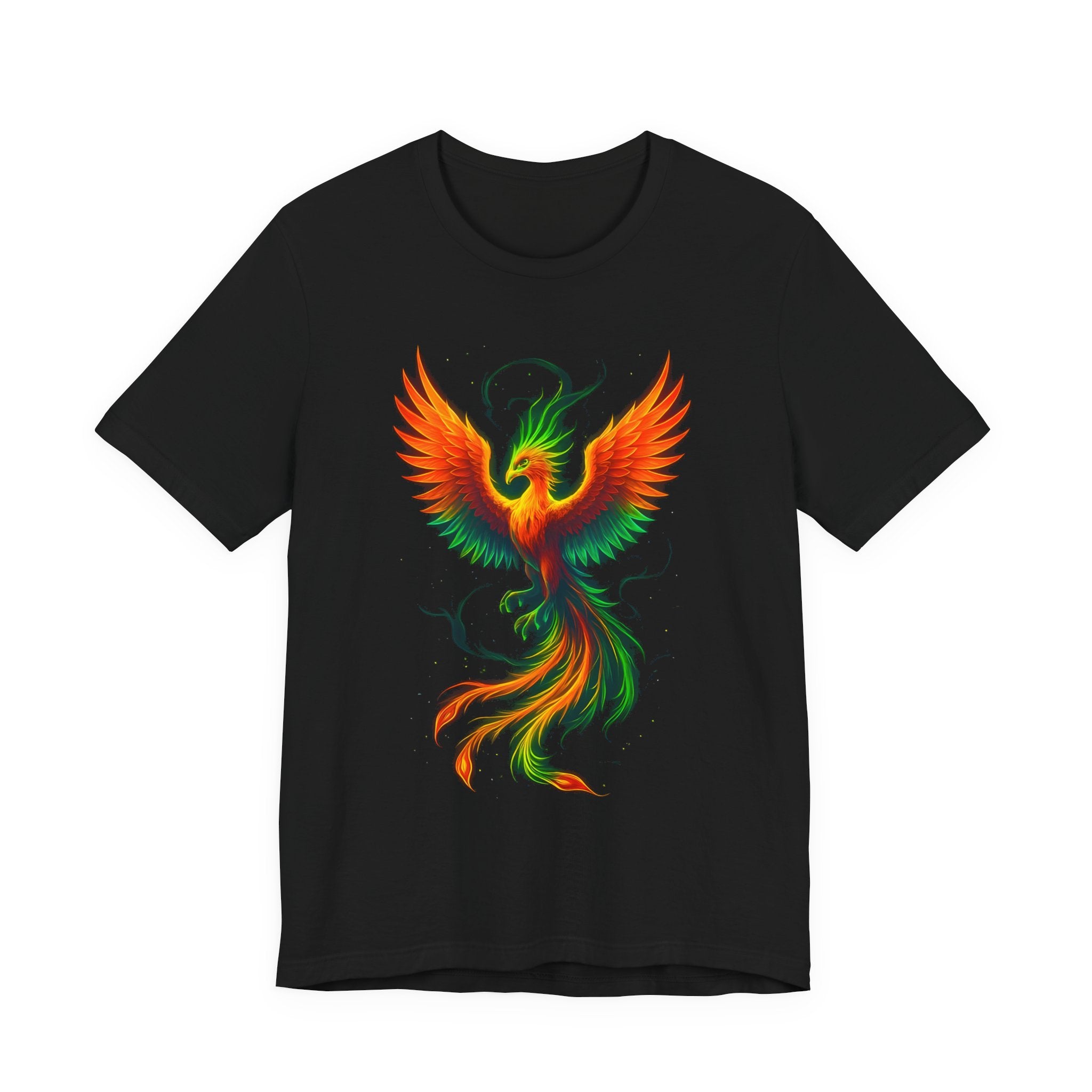Image of DINOS Phoenix Rising  Cyberpunk T-Shirt | Neon Psychedelic Streetwear Tee | Dinos Fashion - DINOS FASHION