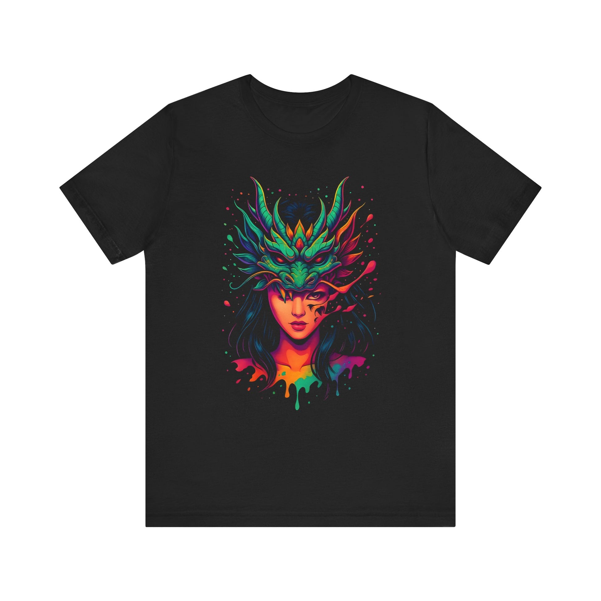 DINOS Neon Fantasy Tee – Back View Streetwear Shirt