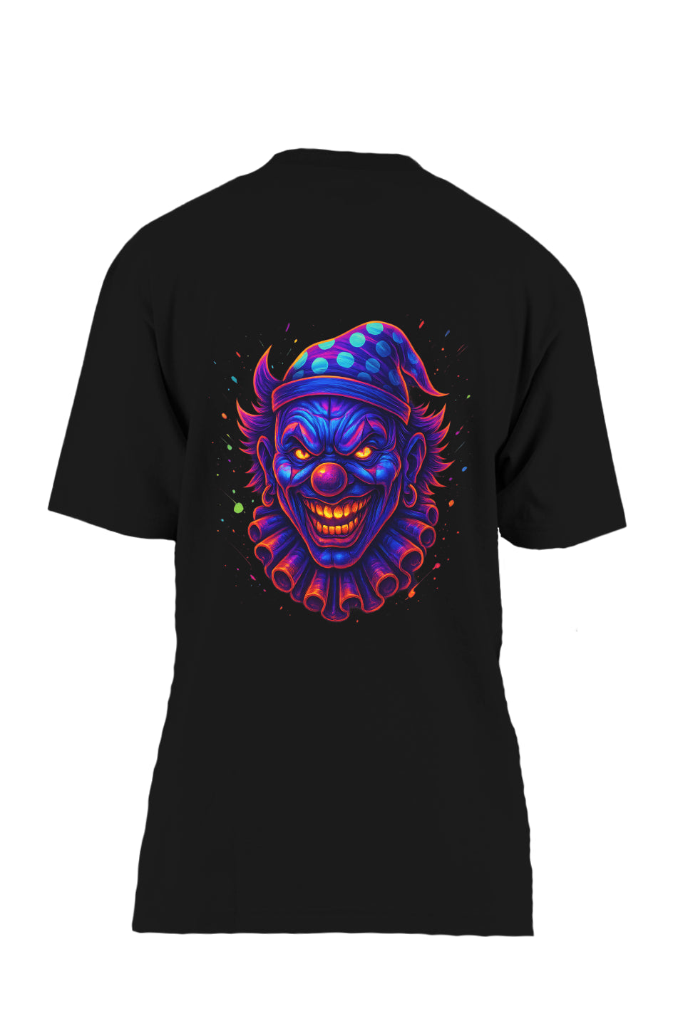 Dinos “Neon Madness” Oversized T-Shirt | Evil Clown Glow Design | Premium 100% Cotton Cyber Streetwear - DINOS FASHION