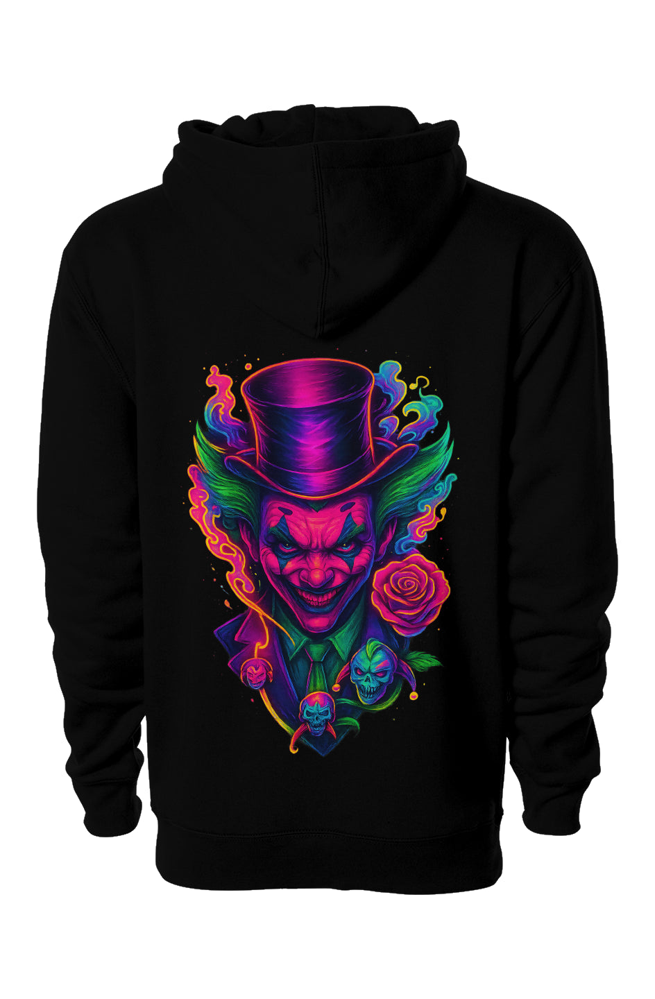 Dinos “Psycho Joker” Oversized Hoodie | One-of-One Premium Streetwear | Neon Glow DTF Print - DINOS FASHION