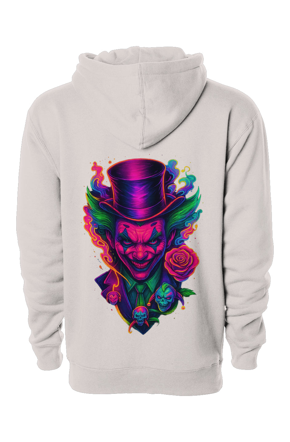 Image of Dinos “Psycho Joker” Oversized Hoodie | One-of-One Premium Streetwear | Neon Glow DTF Print - DINOS FASHION