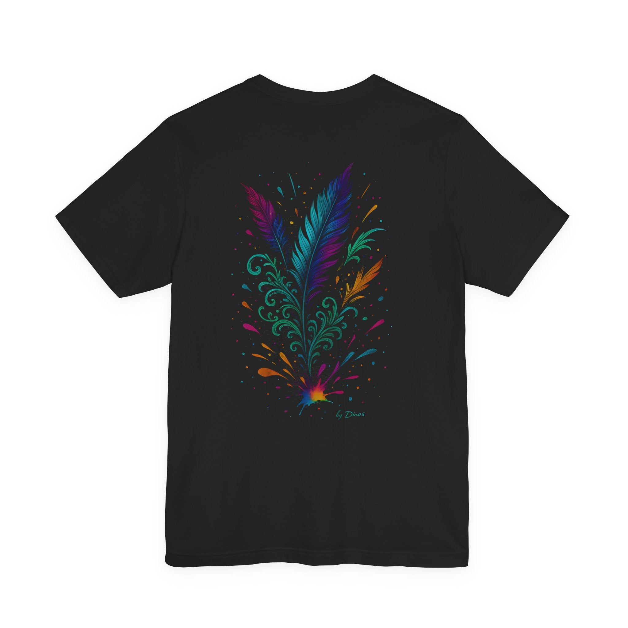 Image of DINOS Masked Art Tee, Unisex Graphic Shirt, Festival Outfit, Boho Style Top, Carnival Celebration T-Shirt - DINOS FASHION