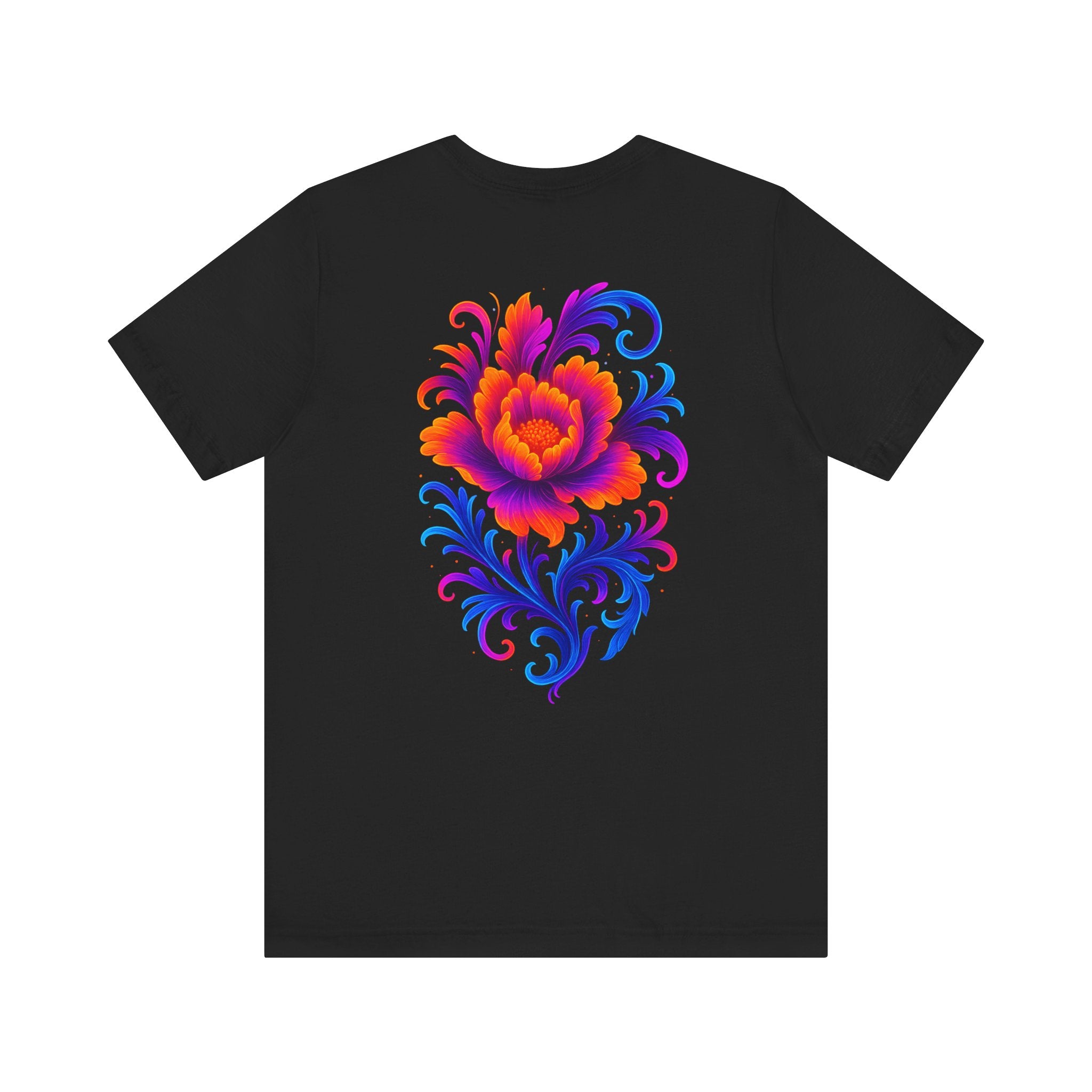 Vibrant Butterfly & Rose Graphic Tee | Unisex Cotton T-Shirt, Double-Sided Print, Street Style Gift for Art Lovers - DINOS FASHION