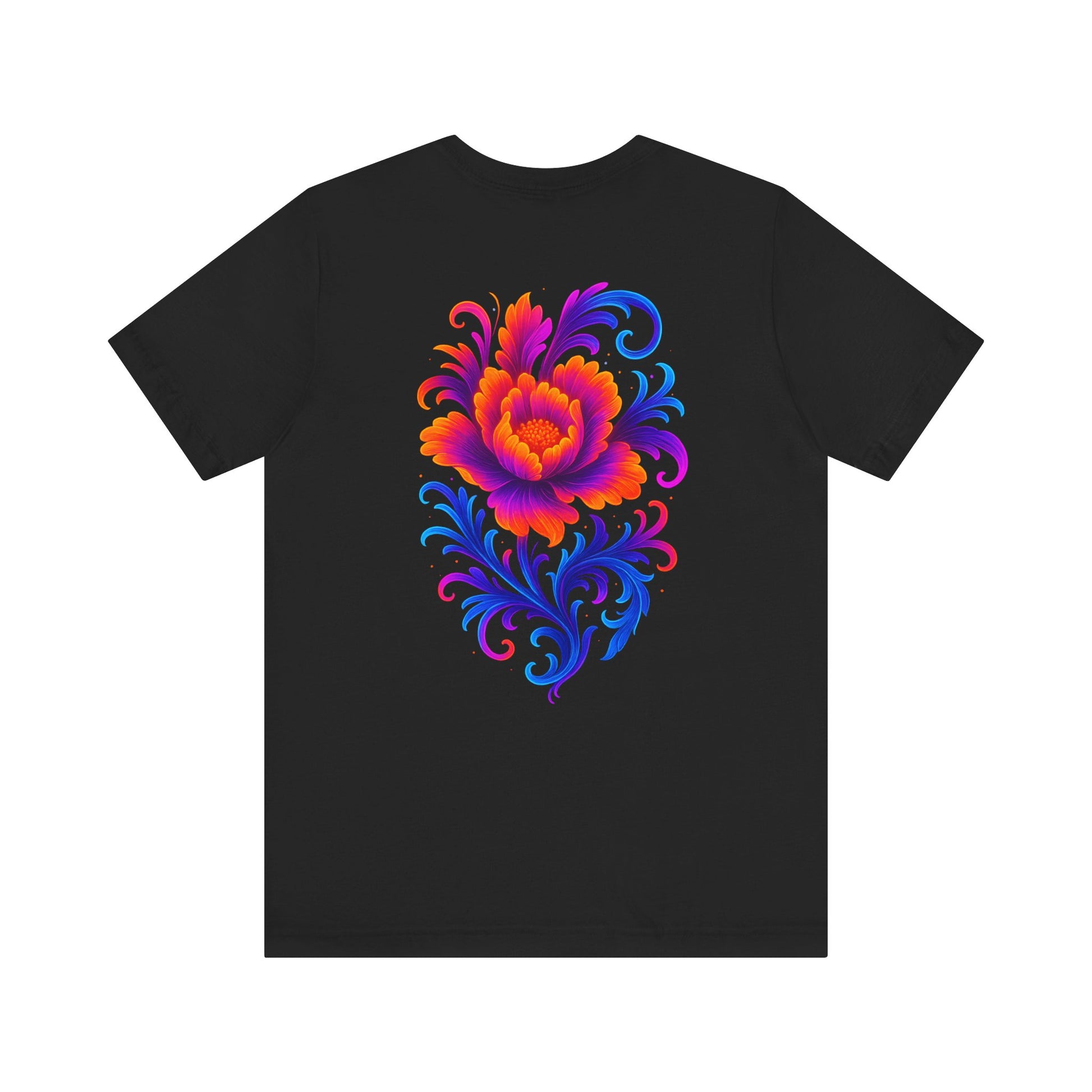 Vibrant Butterfly & Rose Graphic Tee | Unisex Cotton T-Shirt, Double-Sided Print, Street Style Gift for Art Lovers - DINOS FASHION