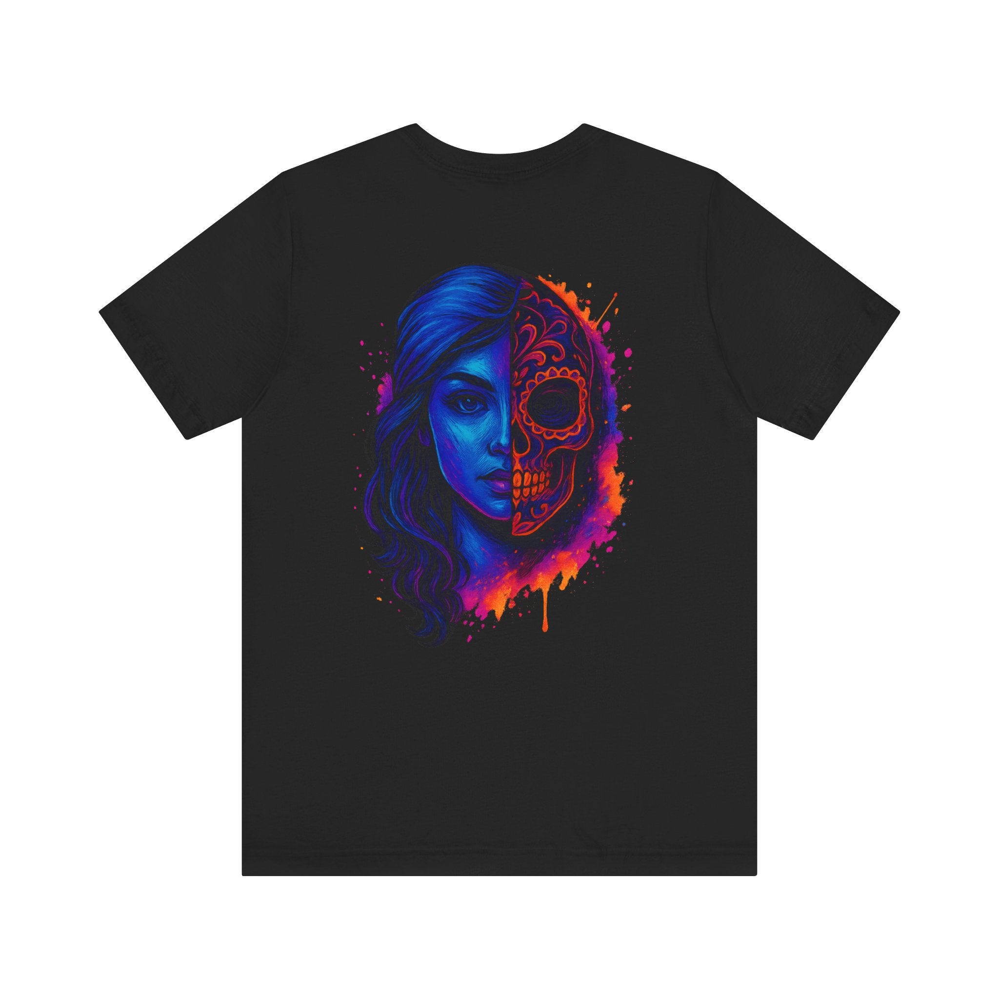 Image of Neon Skull Graphic T-Shirt | Unisex Classic Fit Tee | Vibrant Streetwear | Bold Art Design | Festival Shirt | Gift for Art Lovers - DINOS FASHION