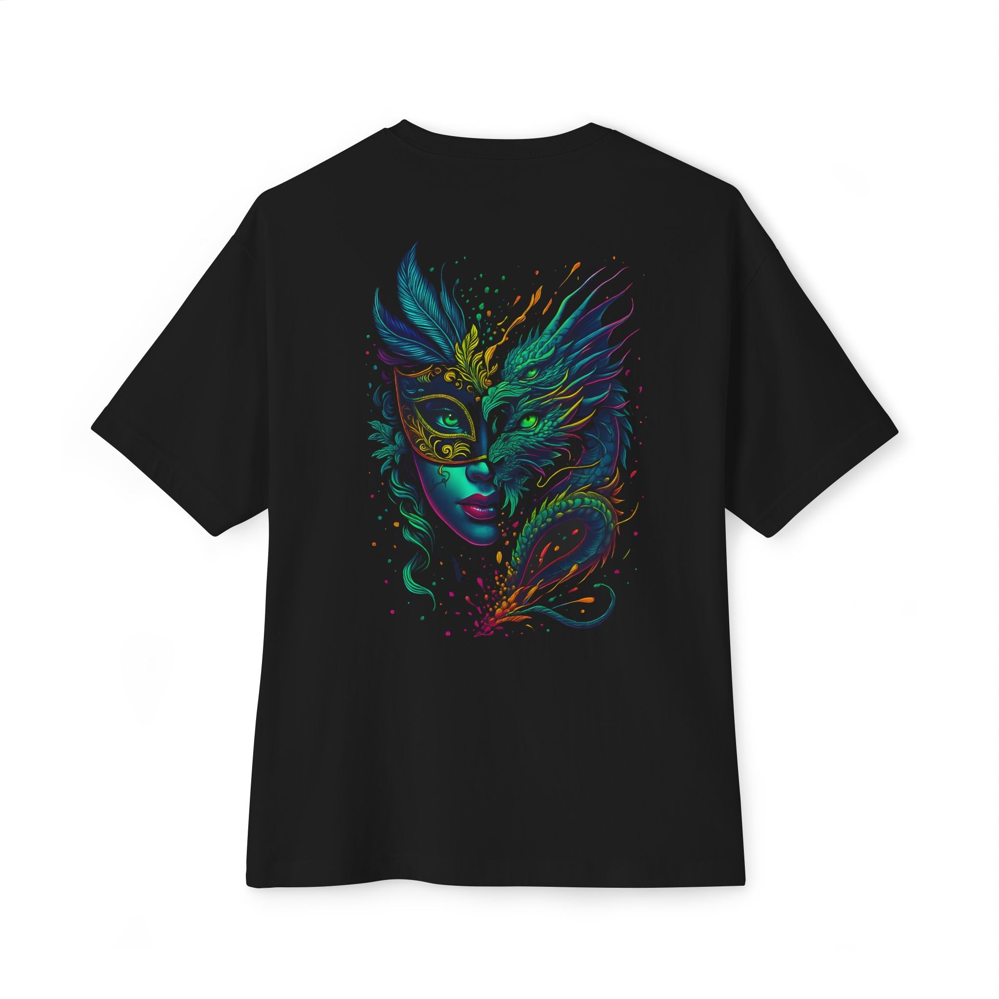 Image of DINOS maskphoe Unisex Oversized Tee, Festival Shirt, Graphic Tee, Unique Casual Wear, Gift for Art Lovers, Streetwear Fashion - DINOS FASHION
