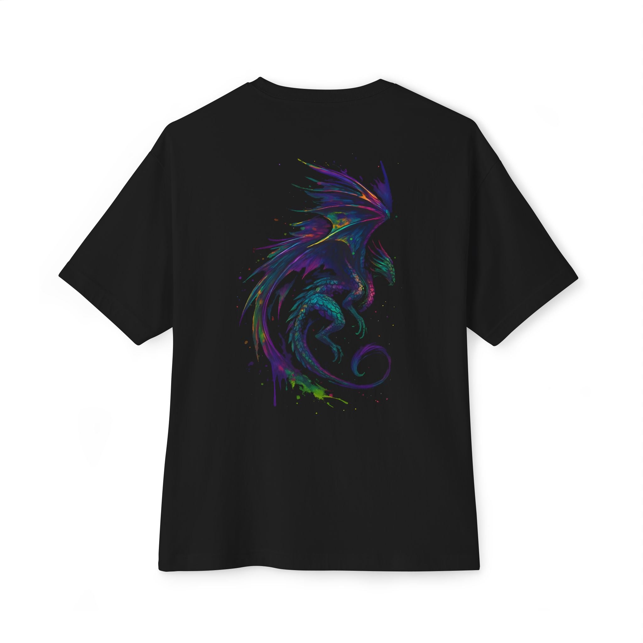 Image of DINOS Mystical Dragon Oversized Tee | Unisex Boxy Graphic Shirt | Fantasy Streetwear - DINOS FASHION