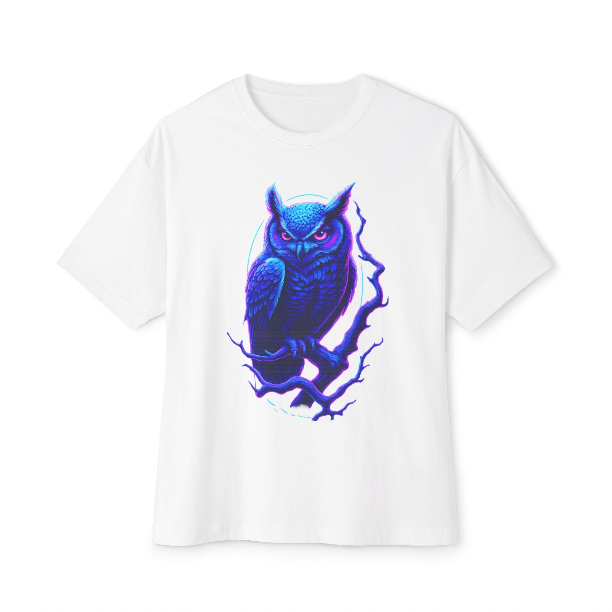Mystical Owl T-Shirt | Unisex Regular Fit | Neon Art Graphic Tee | Streetwear | Gift for Owl Lovers - DINOS FASHION