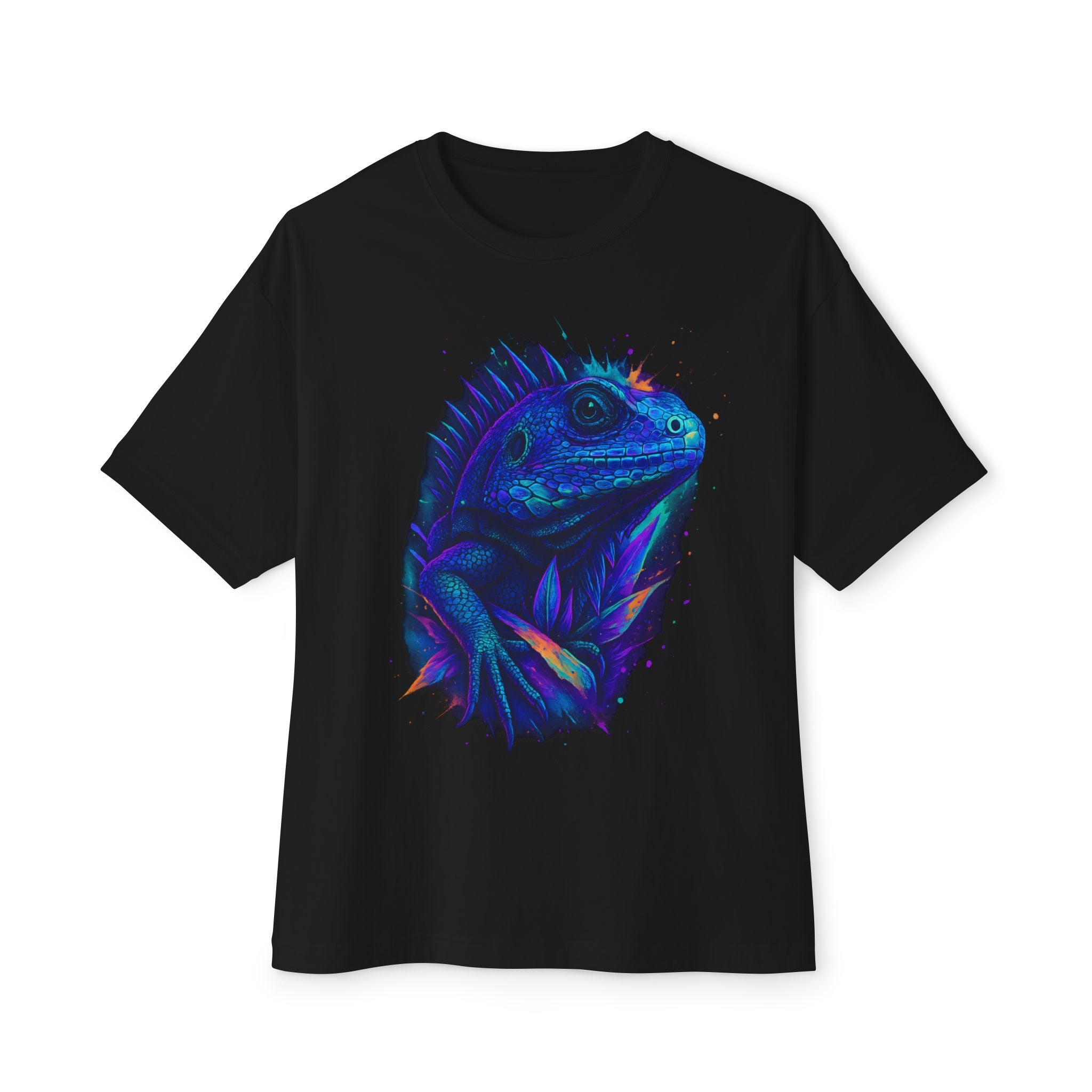 Dinos One-of-One #005 | Vibrant Iguana Oversized Tee | Unisex Streetwear | Limited 1/1 Drop - DINOS FASHION
