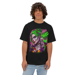 Image of DINOS HARL OVERSIZE Unisex T-Shirt – Model Front View