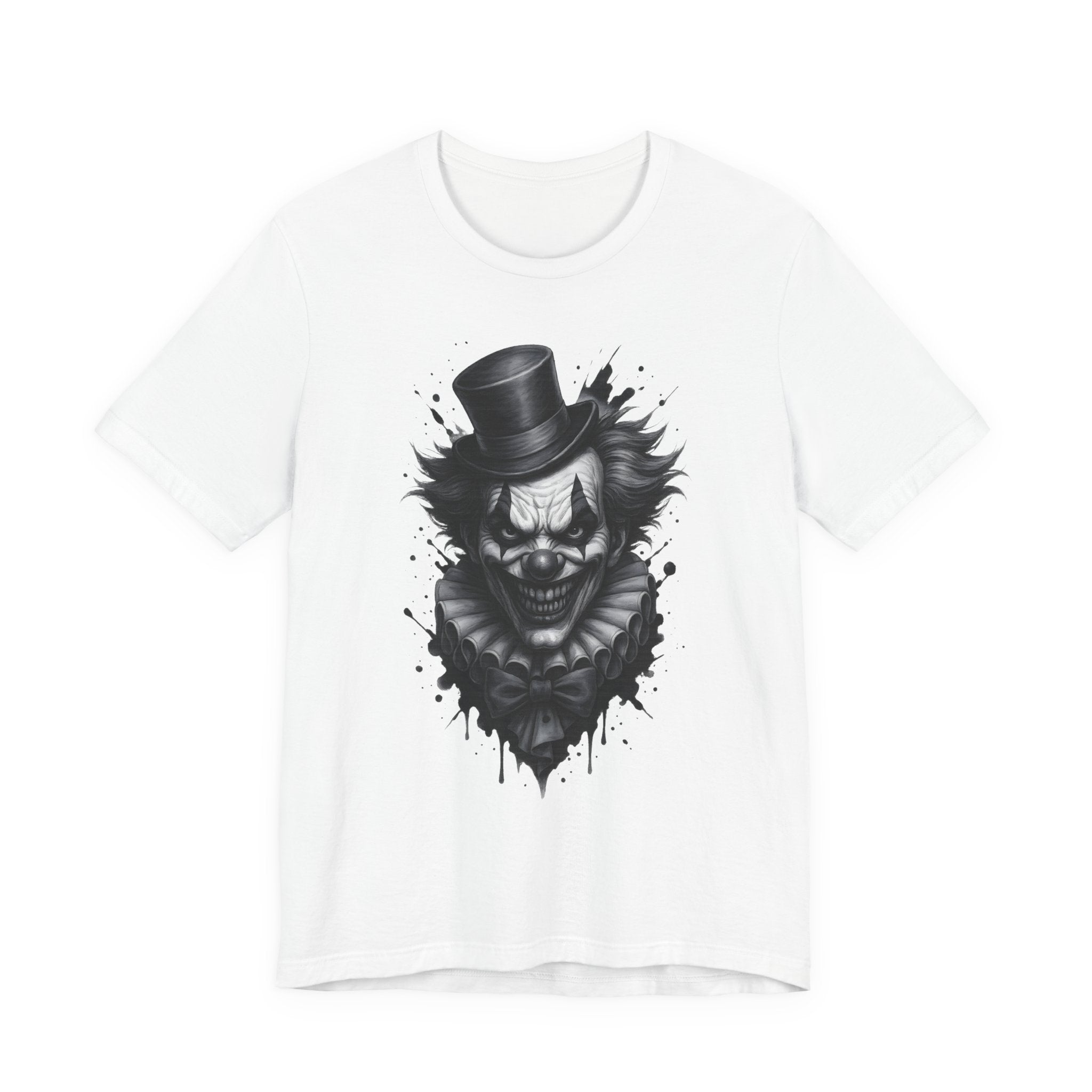 Creepy Clown Graphic Tee | Unisex Halloween Shirt | Horror Fan Apparel | Spooky Costume Top | Unique Gift for Him or Her - DINOS FASHION