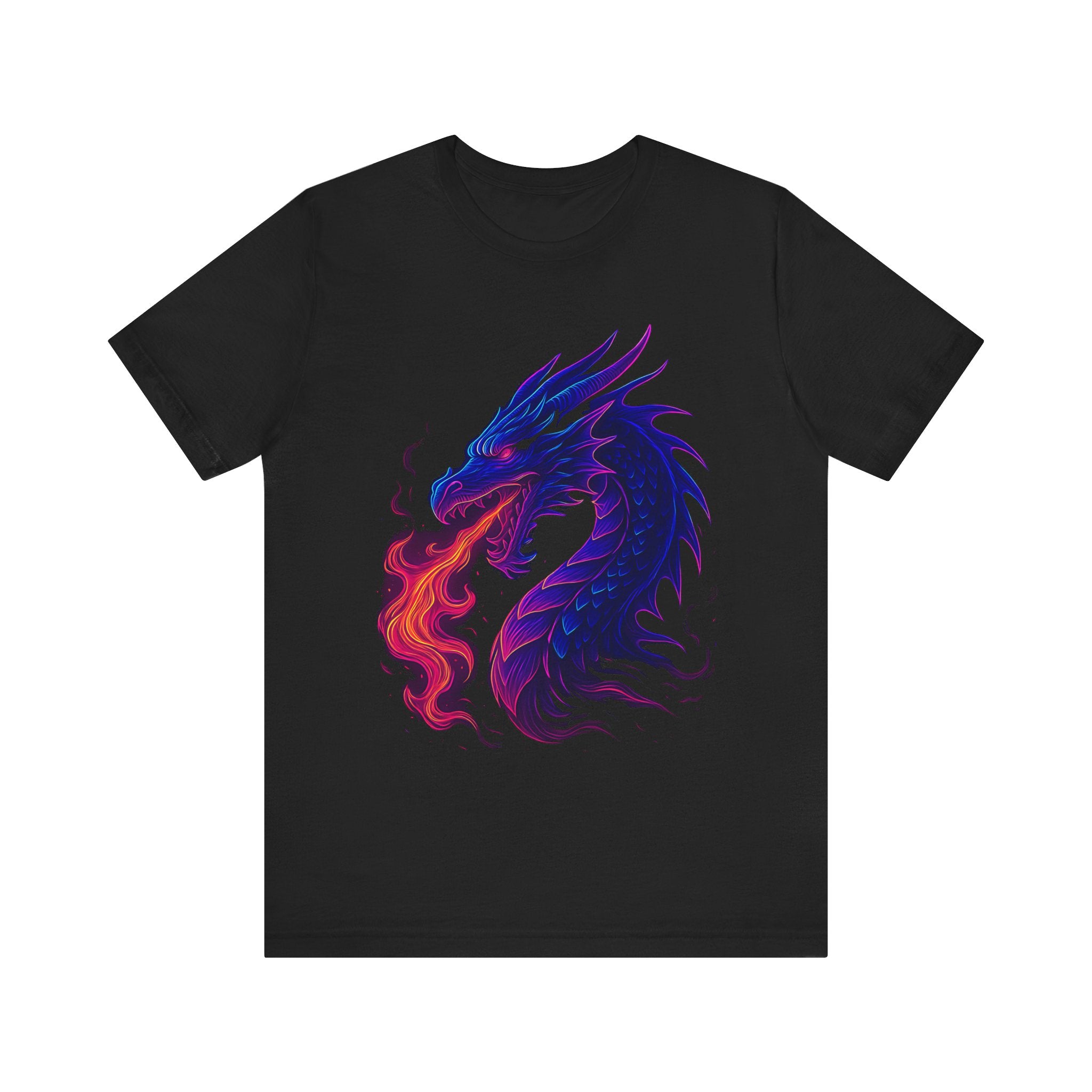 Image of DINOS DRAGON Unisex T-Shirt | Bold Neon Dragon Graphic Tee | Streetwear Festival Shirt - DINOS FASHION