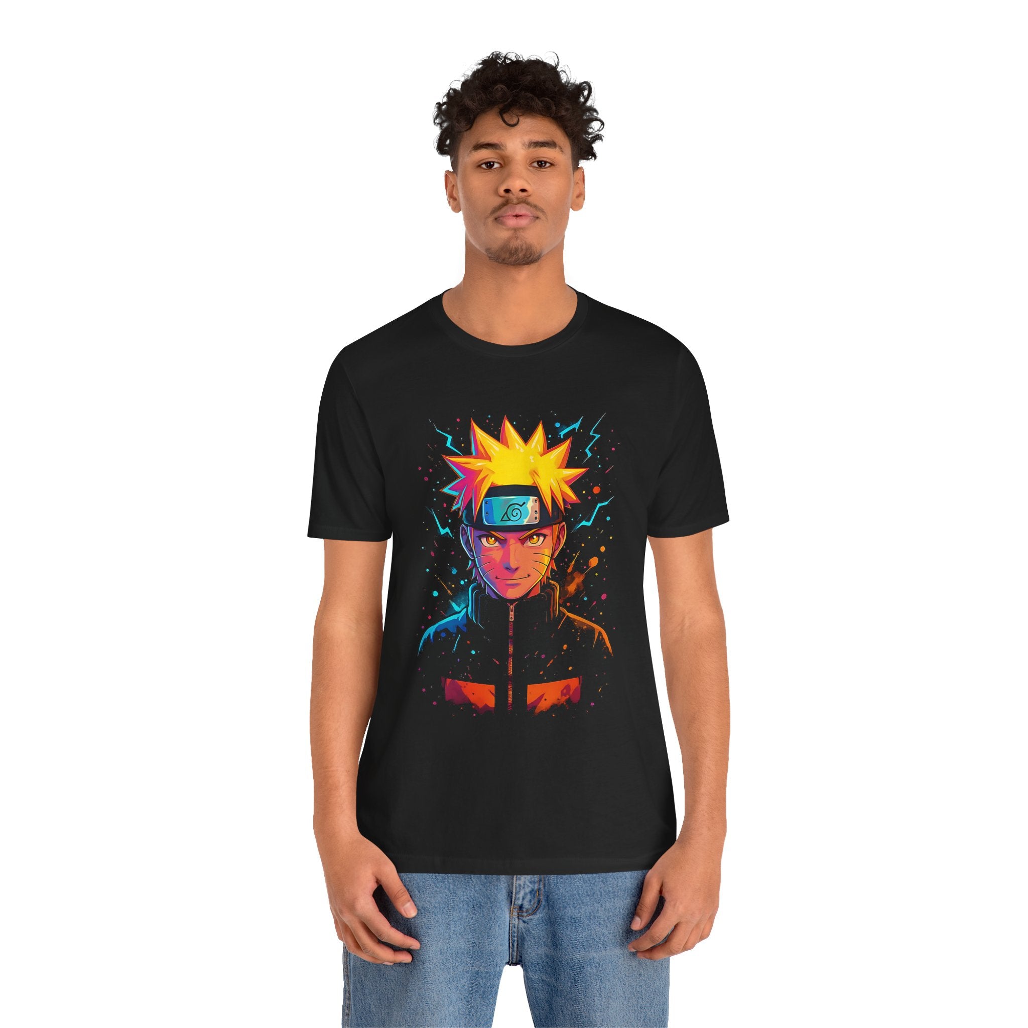 DINOS ANIME STYLE Unisex T-Shirt – Male Model Front View