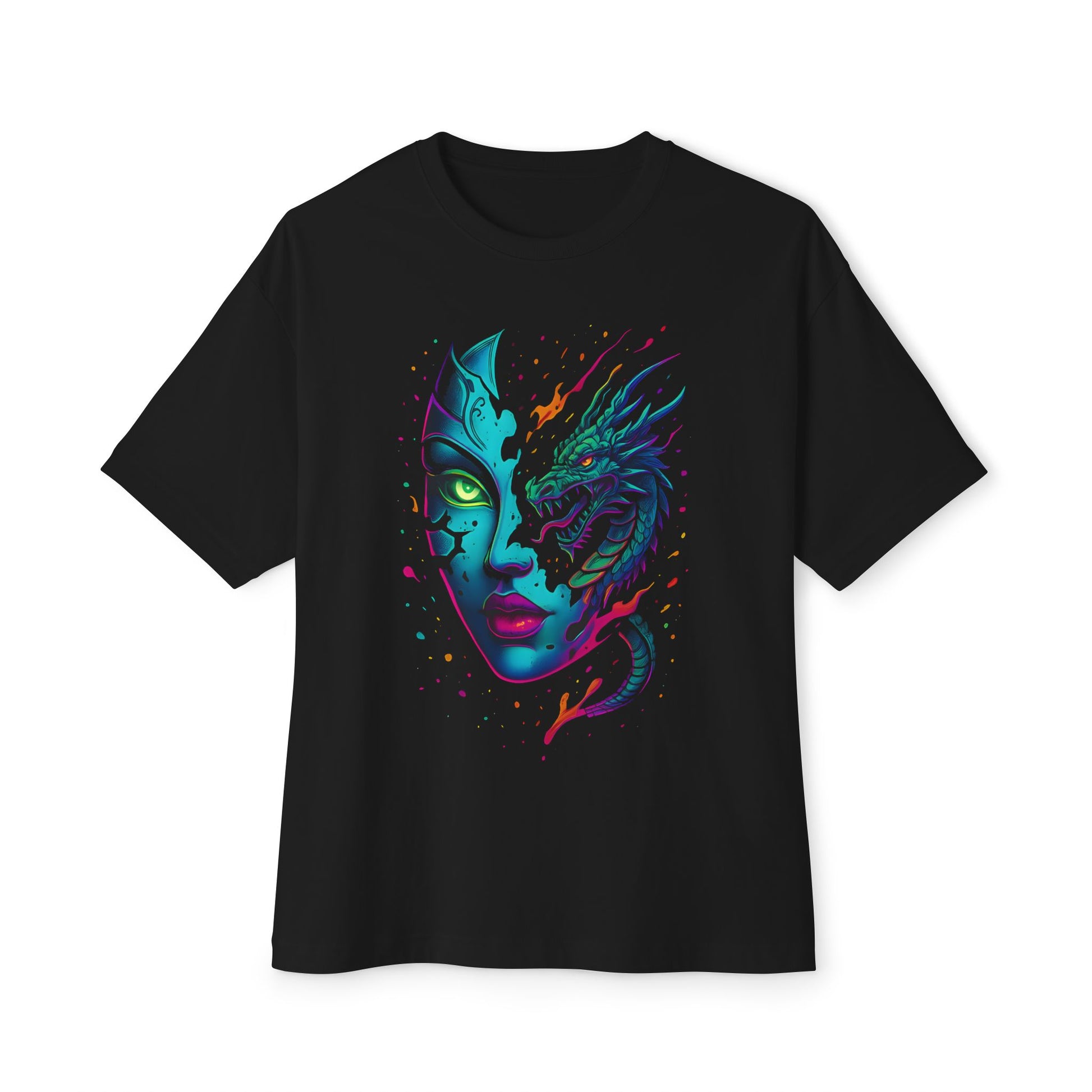 DINOS Mystical Dragon Oversized T-Shirt – Front Neon Design