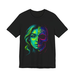 Image of DINOS Skull Graphic Shirt – Unisex Fit (Model)