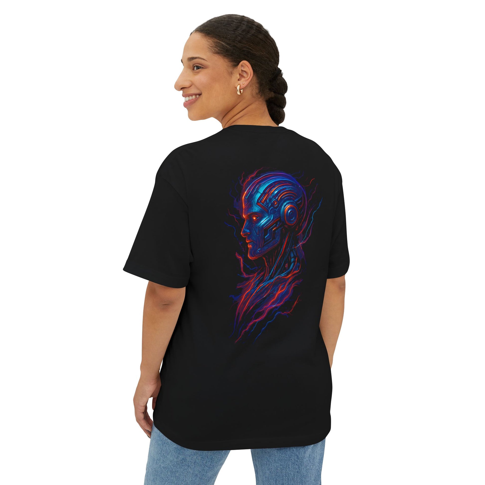 DINOS Futuristic Graphic Tee, Unisex Graphic T-Shirt, Oversized Style, Casual Wear, Gift for Tech Lovers, Streetwear - DINOS FASHION