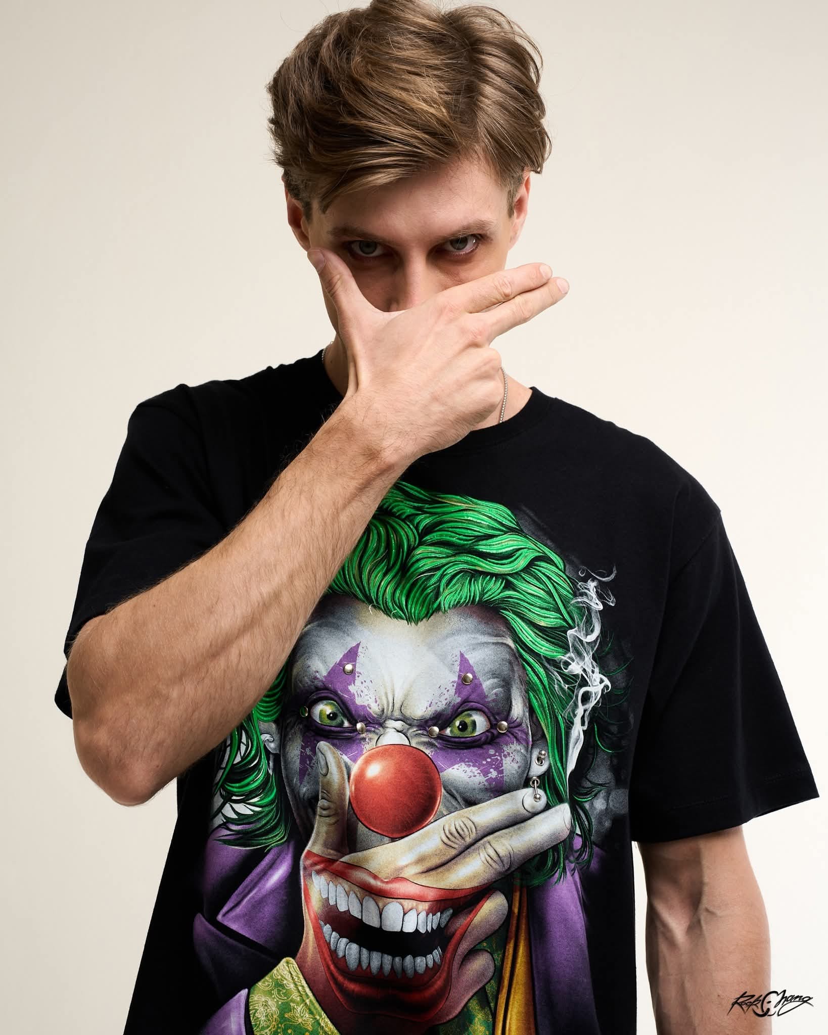 Image of Rock Chang × Dinos — Mad Joker Premium Oversized Tee | 100% Cotton Unisex Streetwear - DINOS FASHION