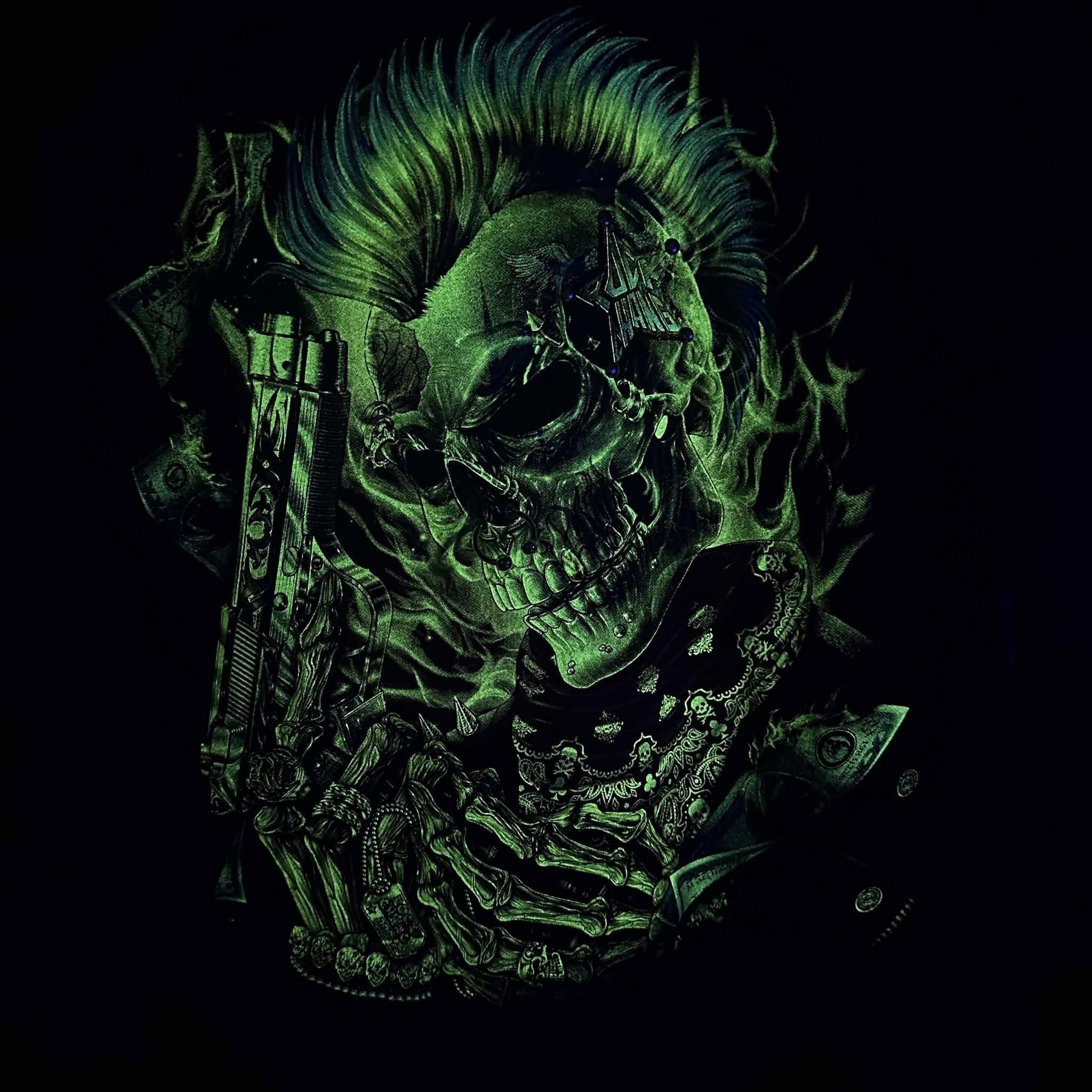 Rock Chang × Dinos — Flaming Skull Revolver Tee | 100% Cotton Premium Oversized Streetwear - DINOS FASHION