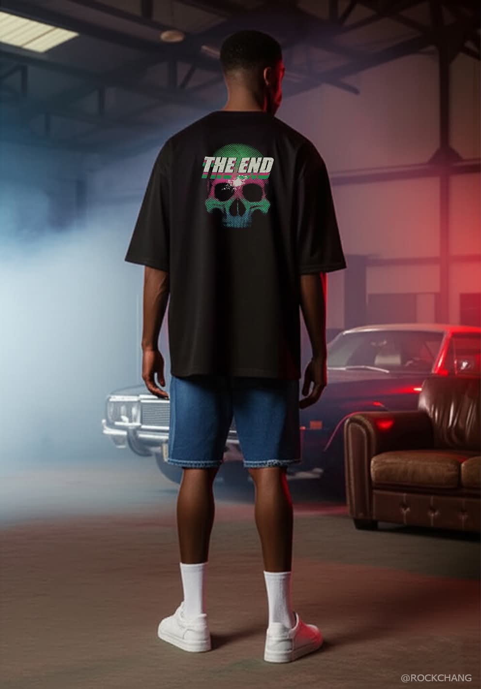 Rock Chang × Dinos — “The End Urban Oversized Tee” Premium Oversized Tee | 100% Cotton Unisex Streetwear - DINOS FASHION