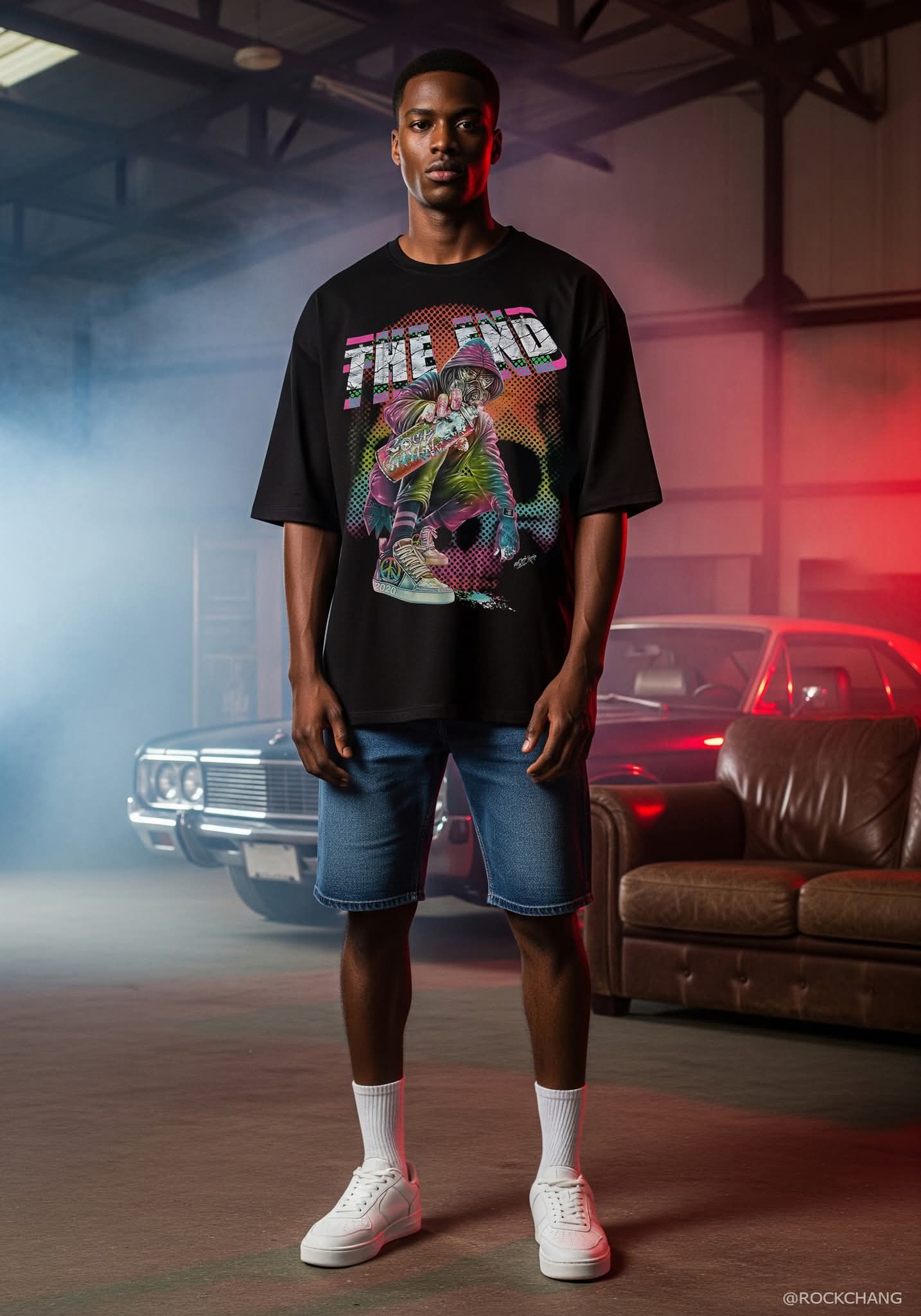 Rock Chang × Dinos — “The End Urban Oversized Tee” Premium Oversized Tee | 100% Cotton Unisex Streetwear - DINOS FASHION
