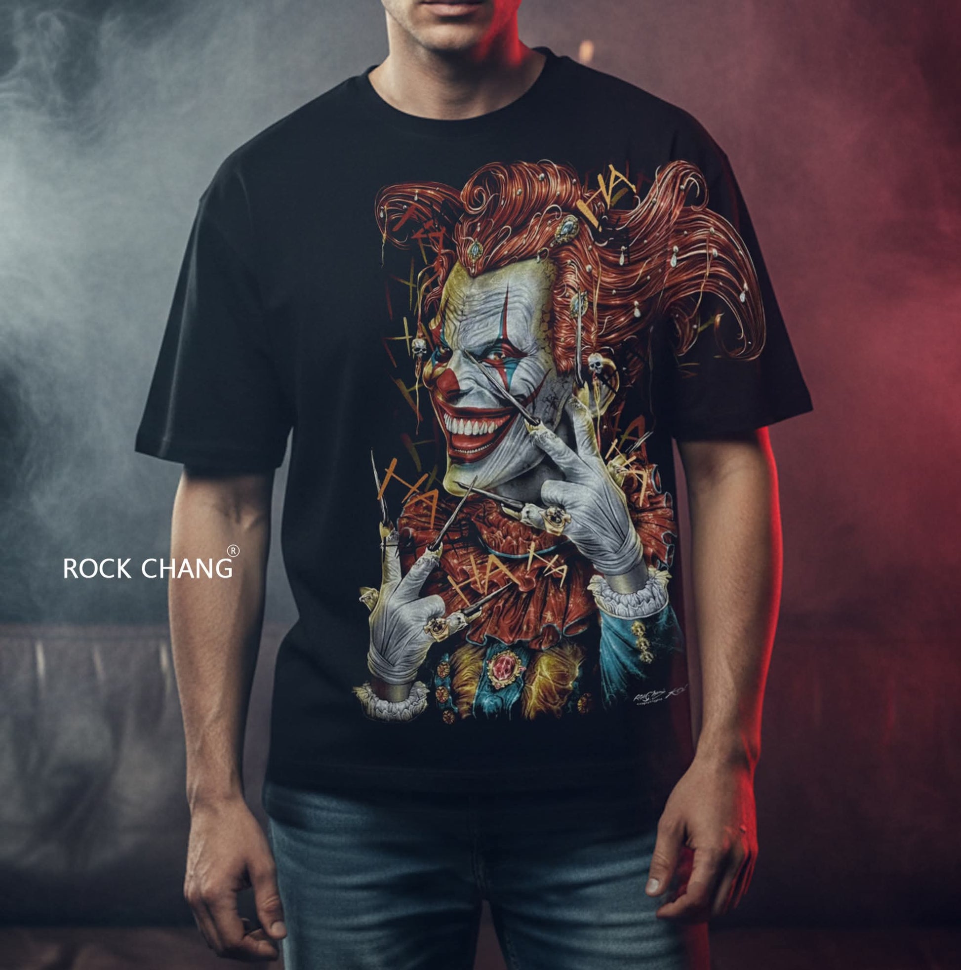 Rock Chang Evil Grin – Exclusive Limited Edition Premium Oversized Tee | Dinos One-of-One Collection - DINOS FASHION