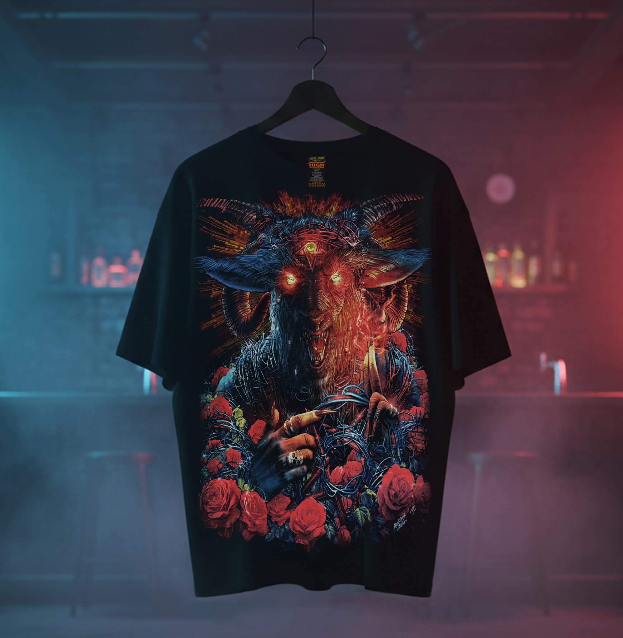 Rock Chang Infernal Goat – Limited Edition Premium Oversized Tee | Dinos One-of-One Collection - DINOS FASHION