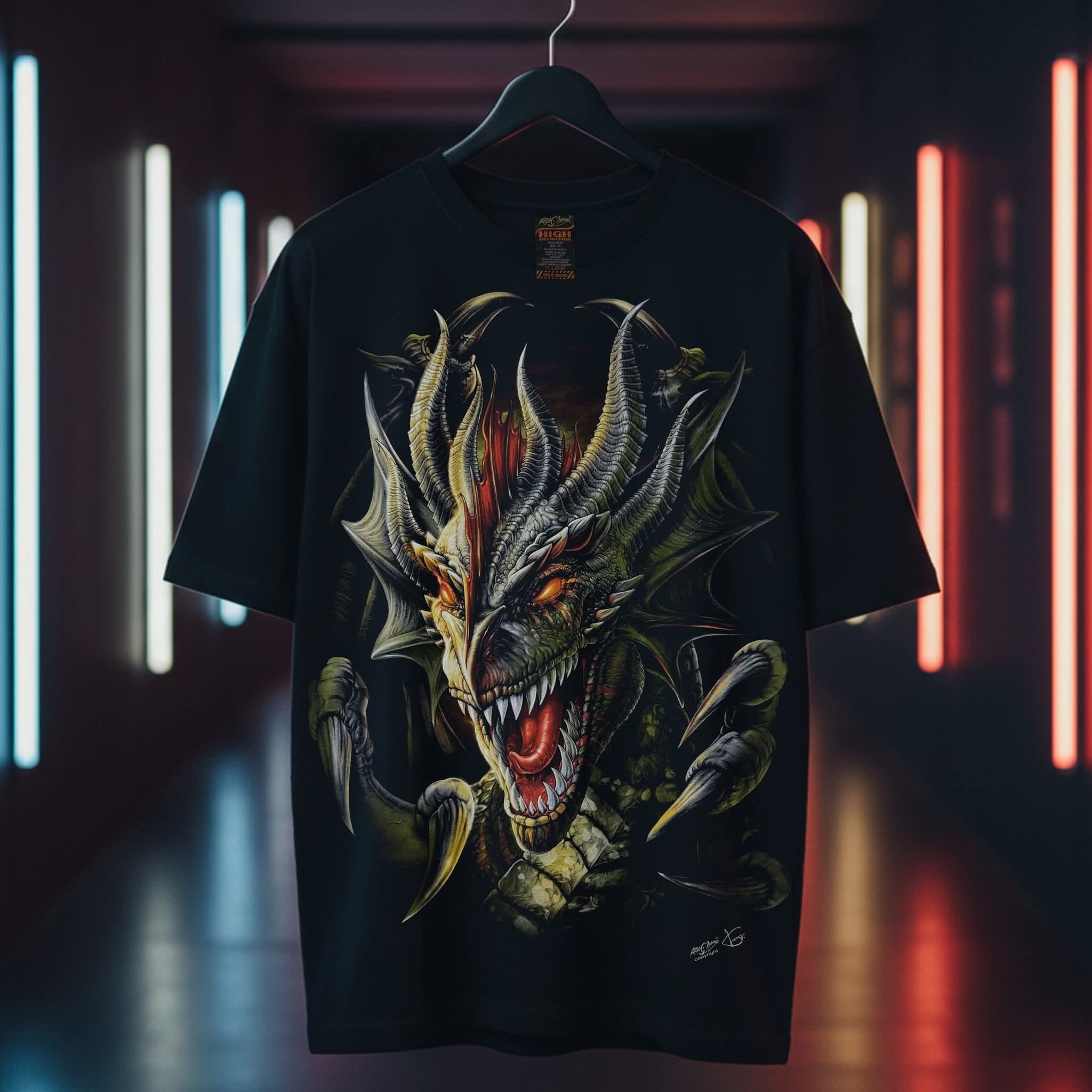 Image of Rock Chang Savage Dragon – Limited Edition Premium Oversized Tee | Dinos One-of-One Collection - DINOS FASHION